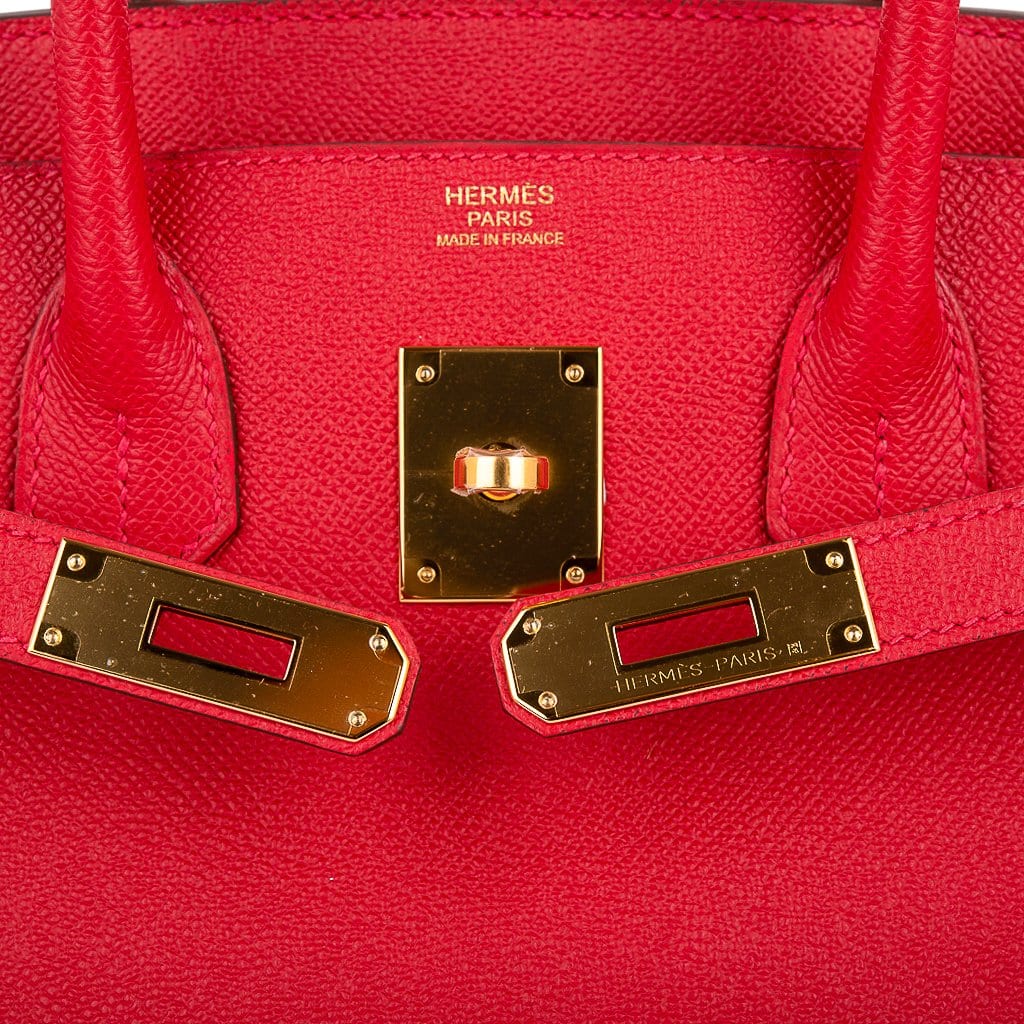 Hermes Birkin 30 Bag Rouge Casaque Epsom Leather with Palladium