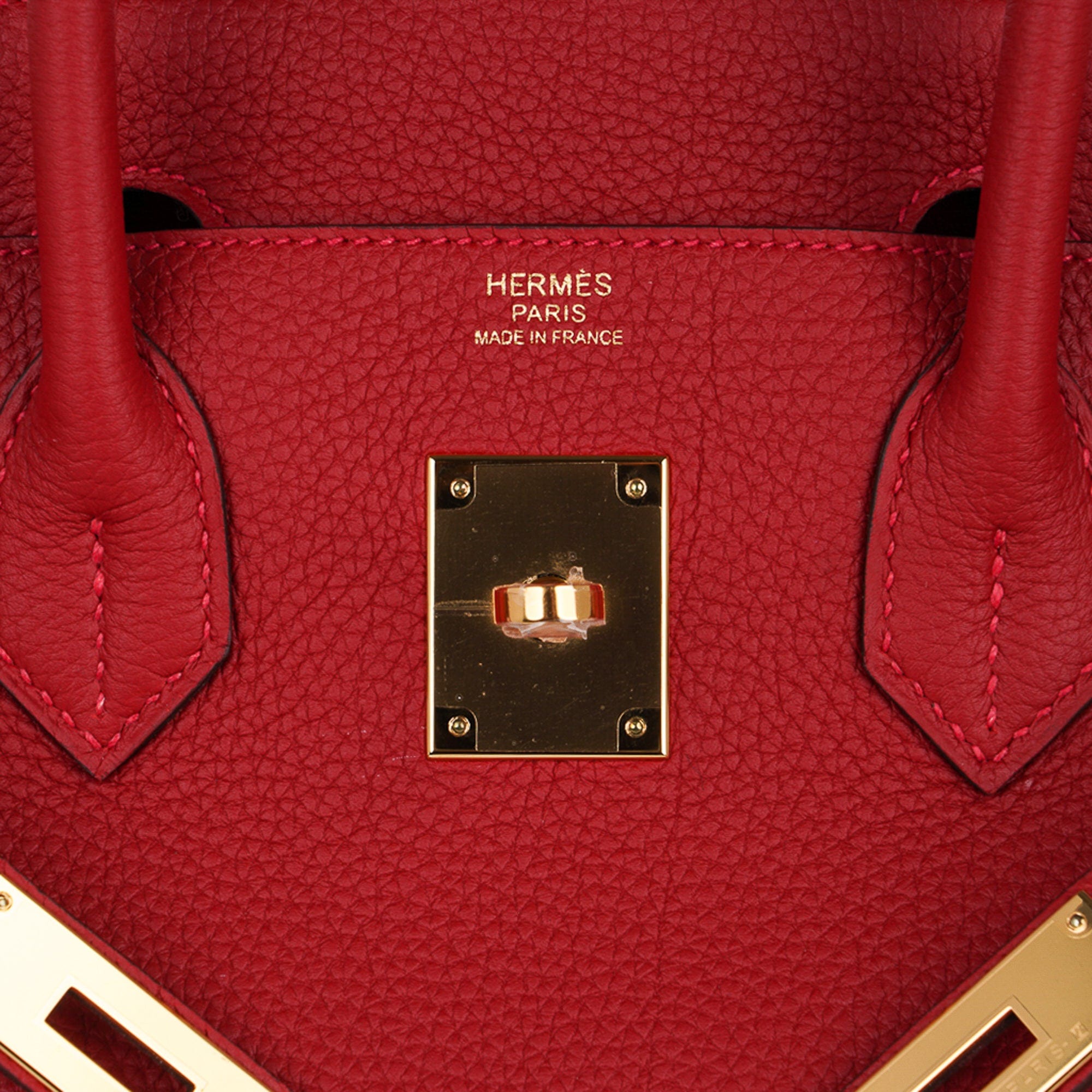 Hermes Birkin 30 Bag Lipstick Red Rouge Vif Togo Leather with Gold Hardware