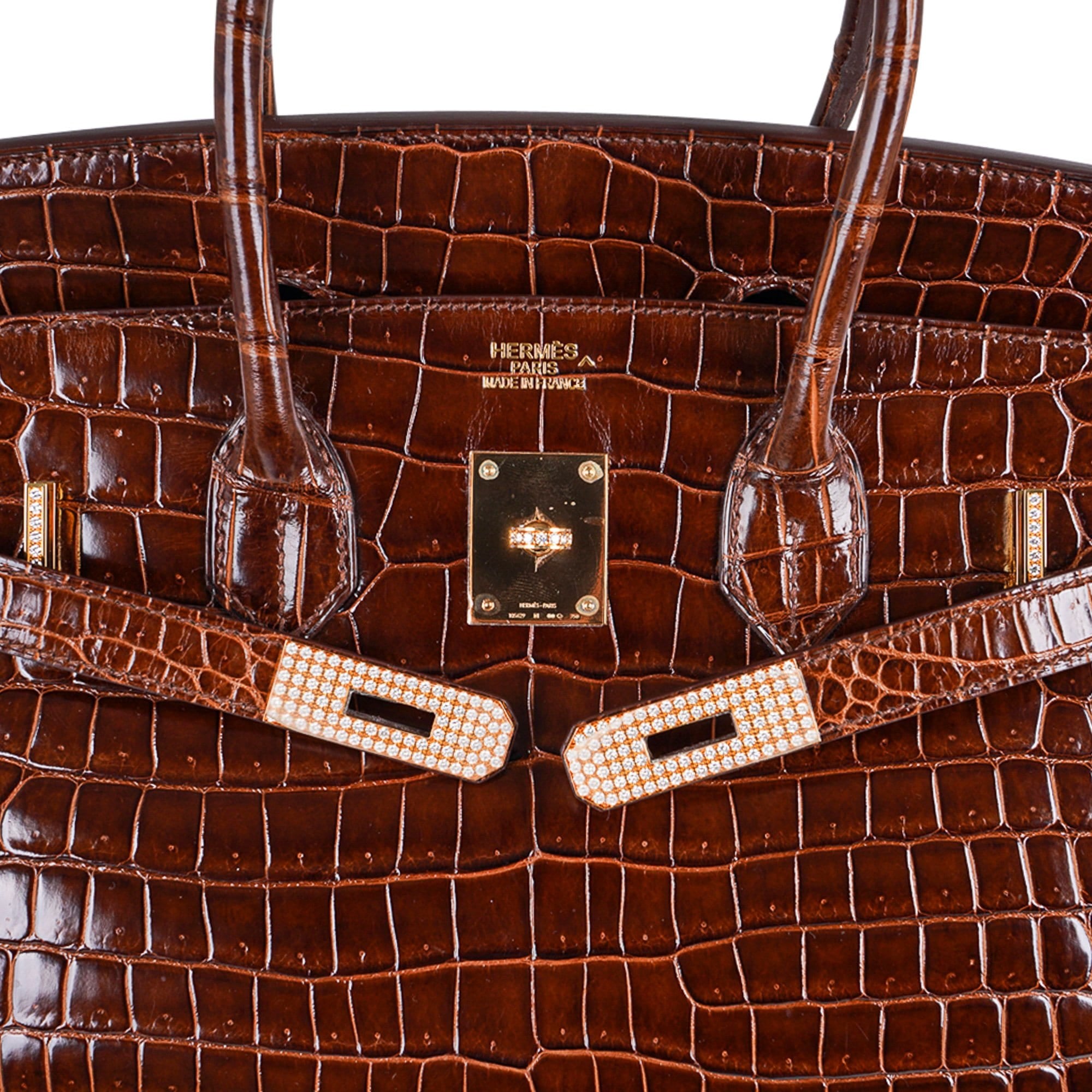 Crocodile-skin Hermes Birkin handbag with 18-karat diamonds sells
