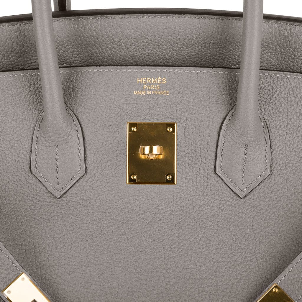 Hermes Birkin Designer Tote Bag Togo Leather in Elephant Grey