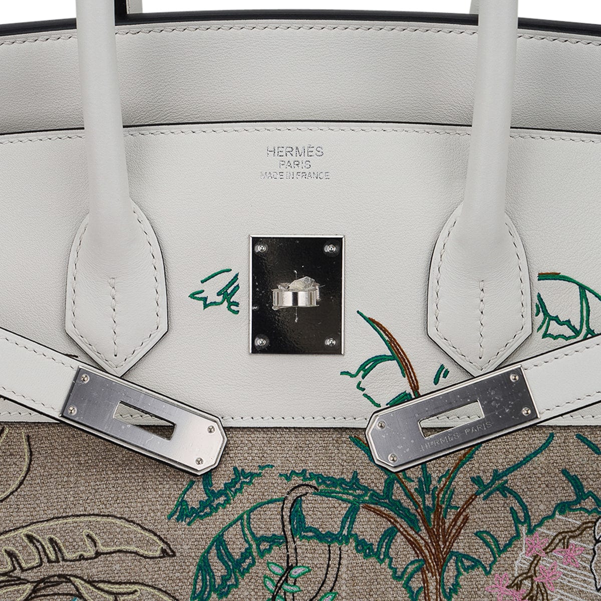 Hermes Limited Edition Birkin 35 Bag Faubourg Tropical Toile