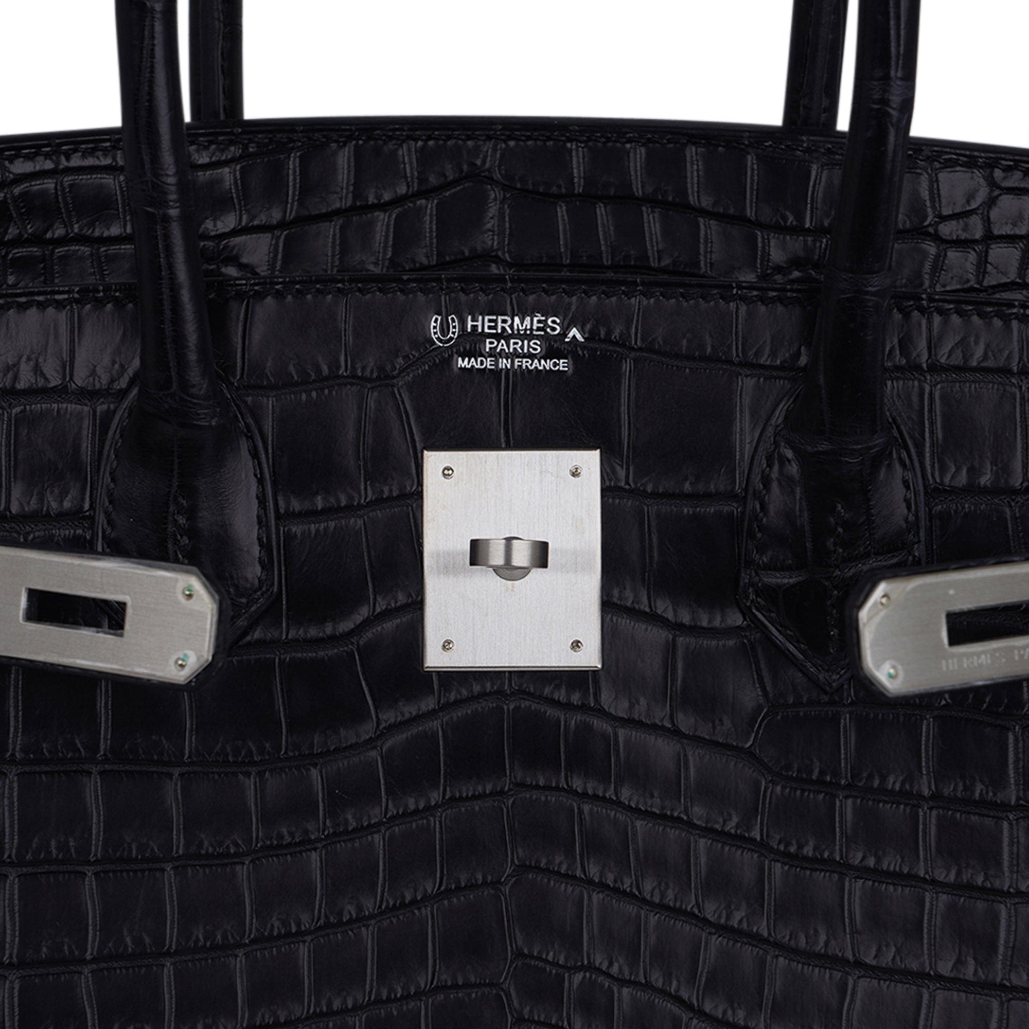 Hermès Black Crocodile Porosus Lisse Birkin 30 QGB0Q2RLKB001