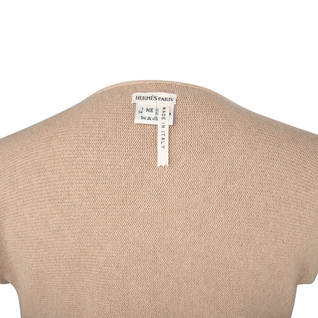Hermes Top Cashmere Sweater Classic Tan Knit ME