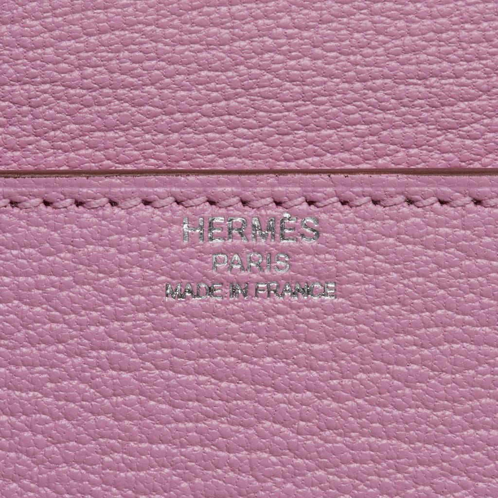 Hermes Cinhetic Bag Mauve Chevre Leather Palladium Hardware New w/ Box