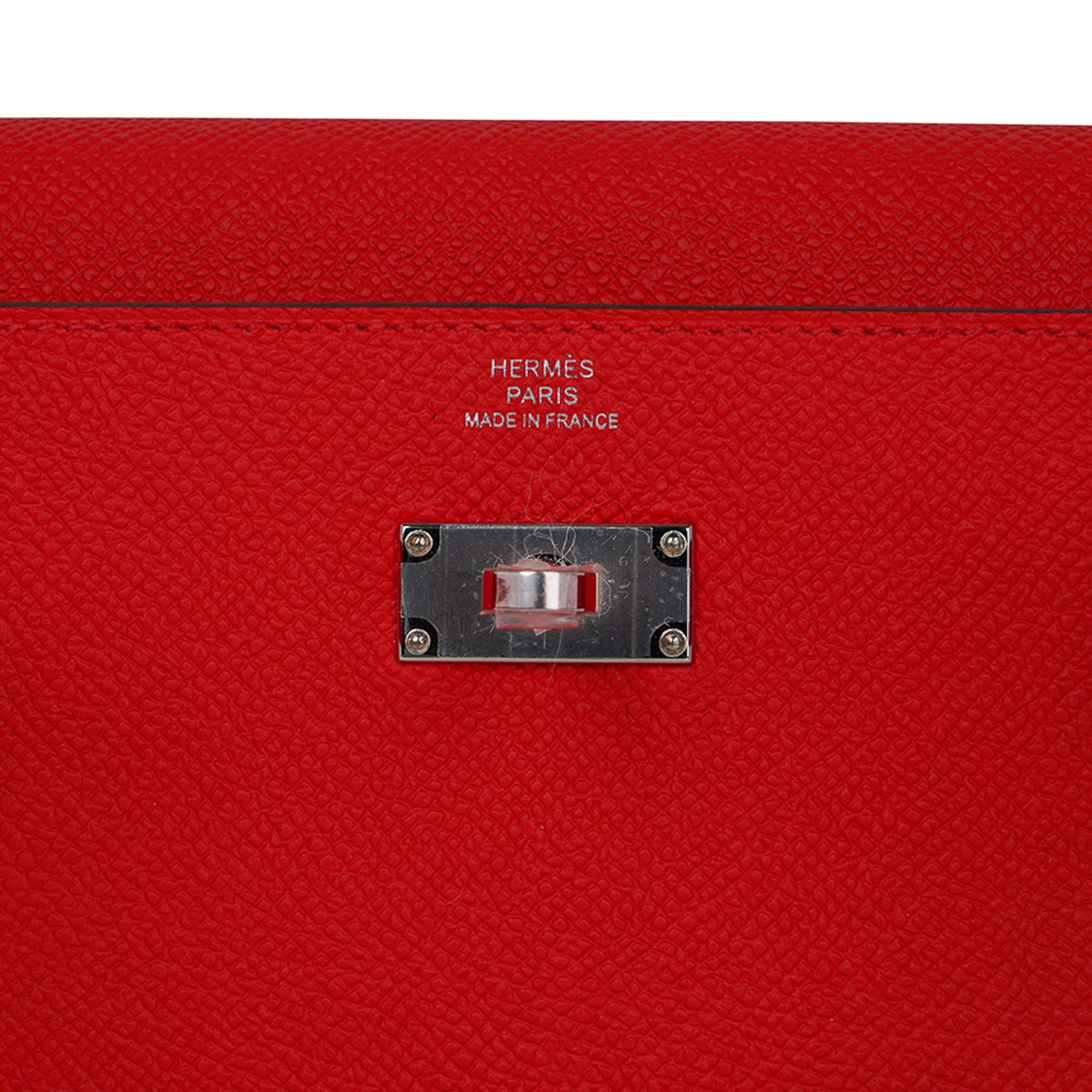 Hermes Kelly Classique To Go Verso Wallet / Clutch Rouge de Coeur