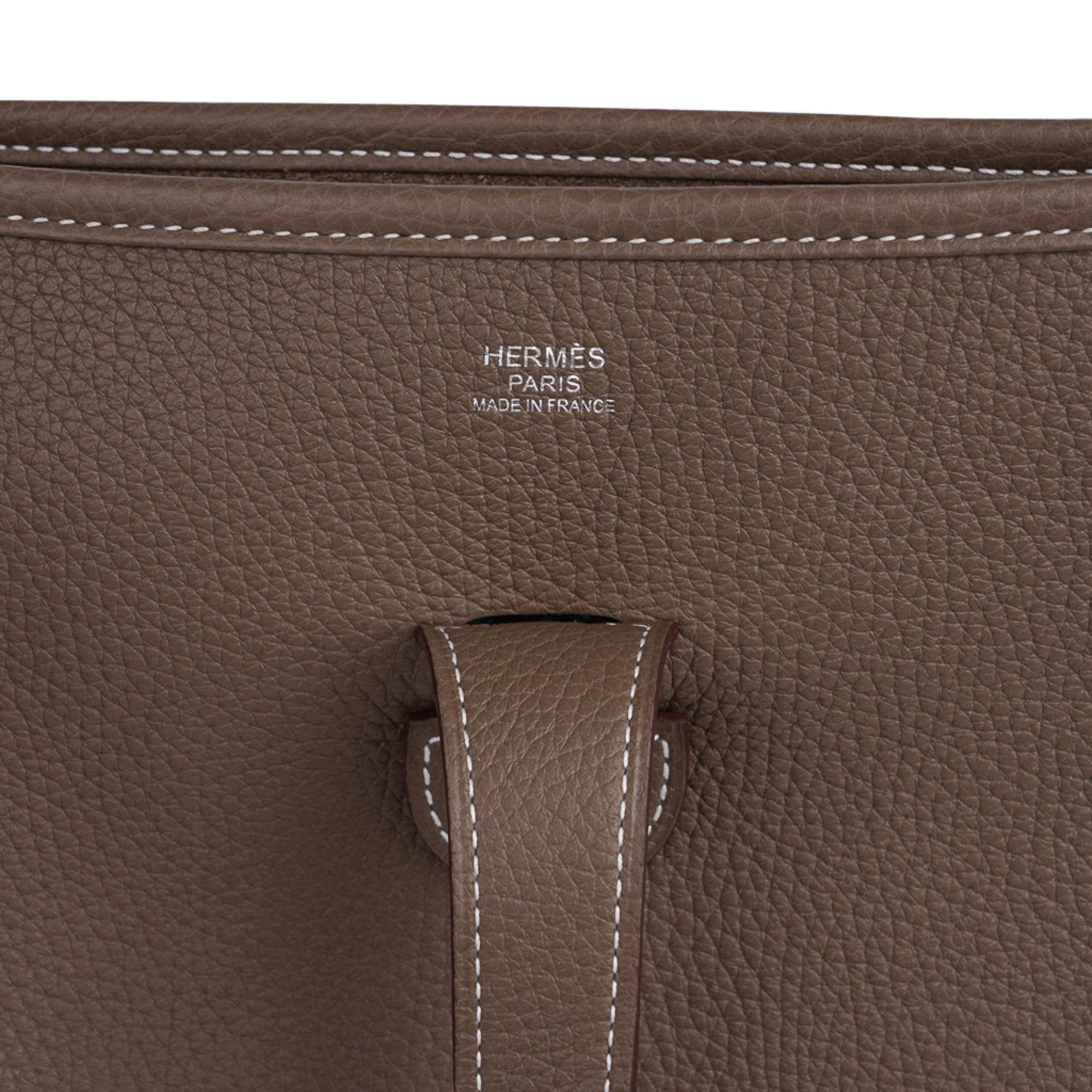 Hermes Bag Evelyne GM Etoupe Clemence Palladium Hardware New w/ Box –  Mightychic