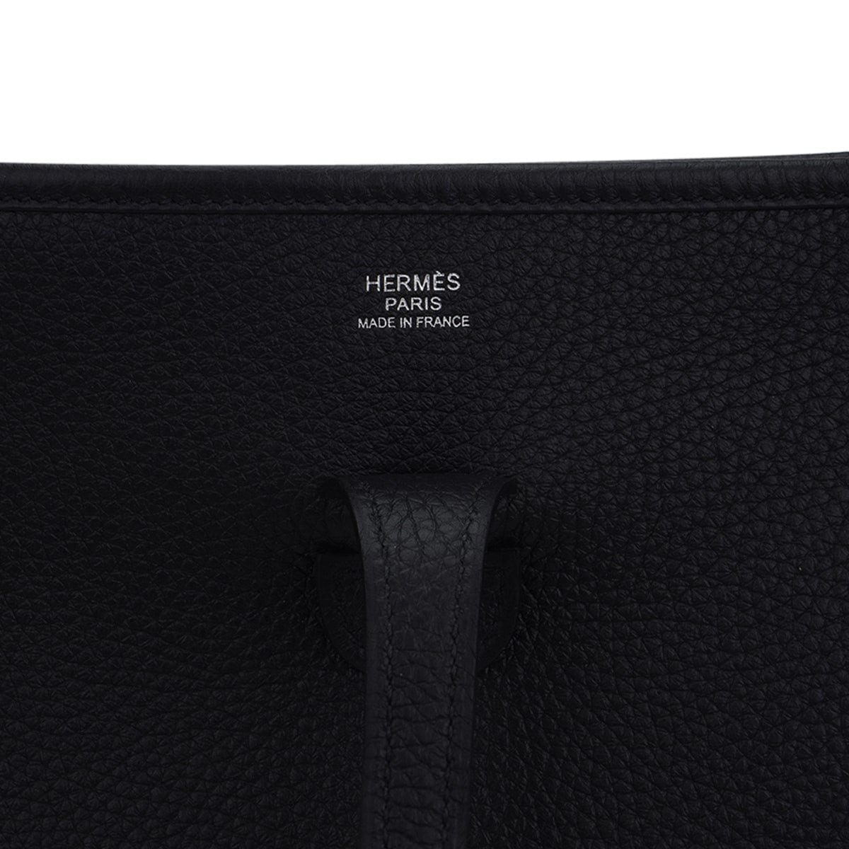 Hermes Bag Evelyne PM Black Clemence Palladium Hardware at 1stDibs