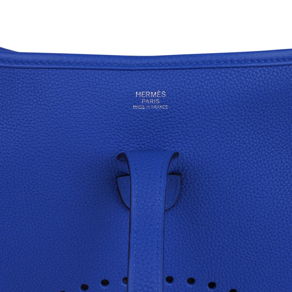 Hermes Blue Glacier Epsom Leather Evelyne PM III Bag - Yoogi's Closet