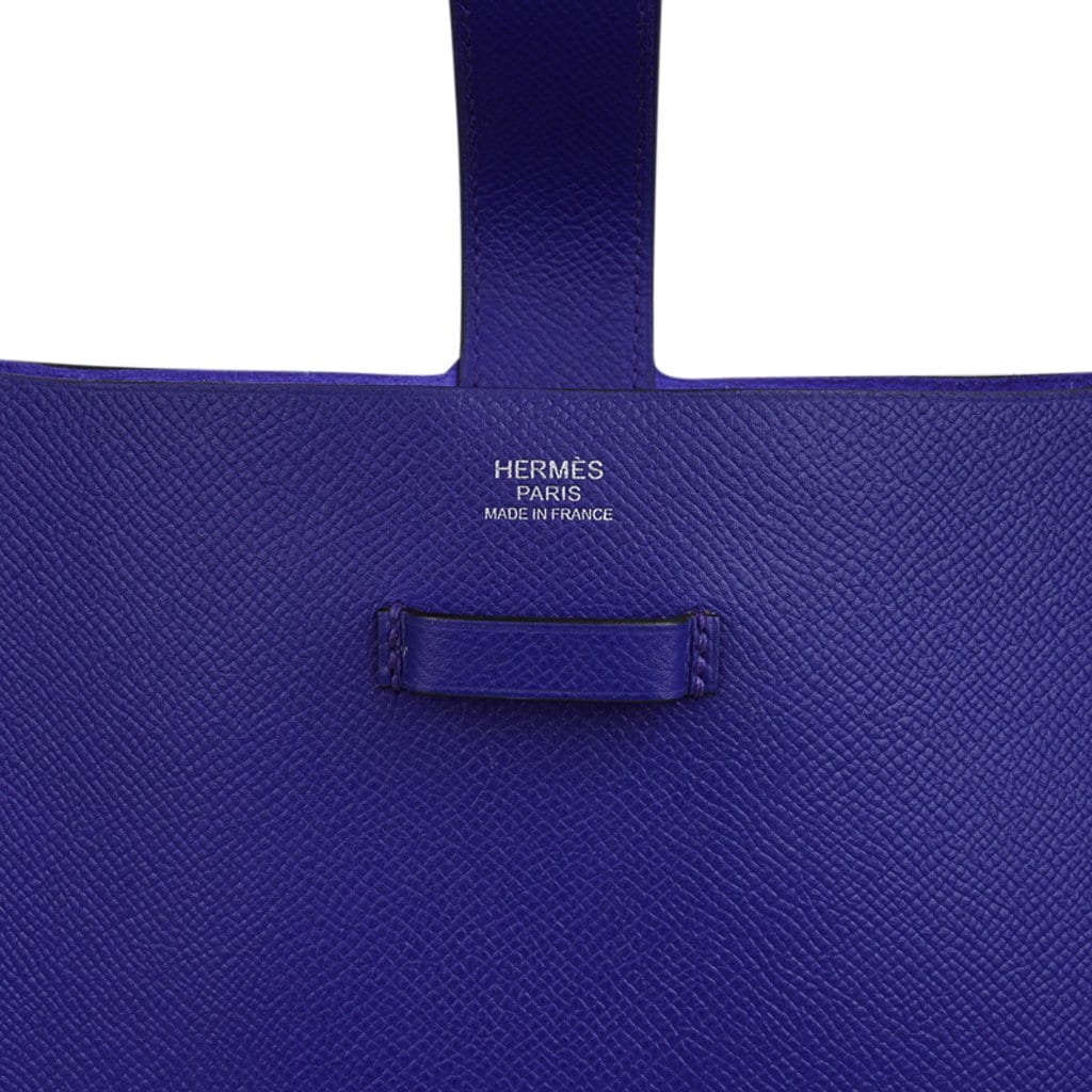 Hermes Evelyne PM Sellier Blue Electric Bag Palladium Hardware For