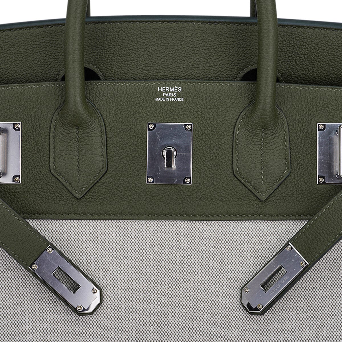 Hermes Birkin Handbag Vert Olive Togo with Palladium Hardware 30 Green