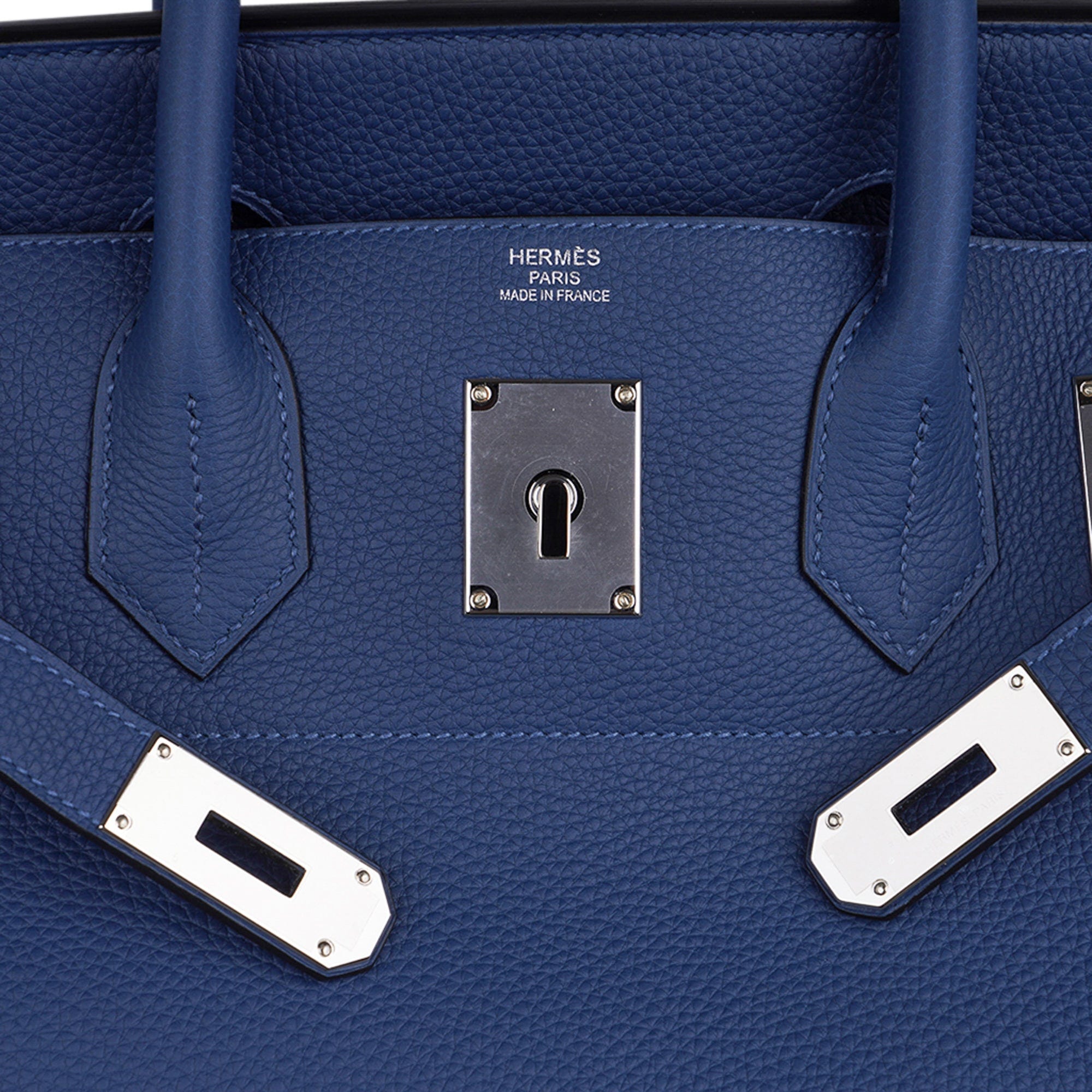Hermès Birkin 40 HAC Gris Wool Blue Togo PHW Bag