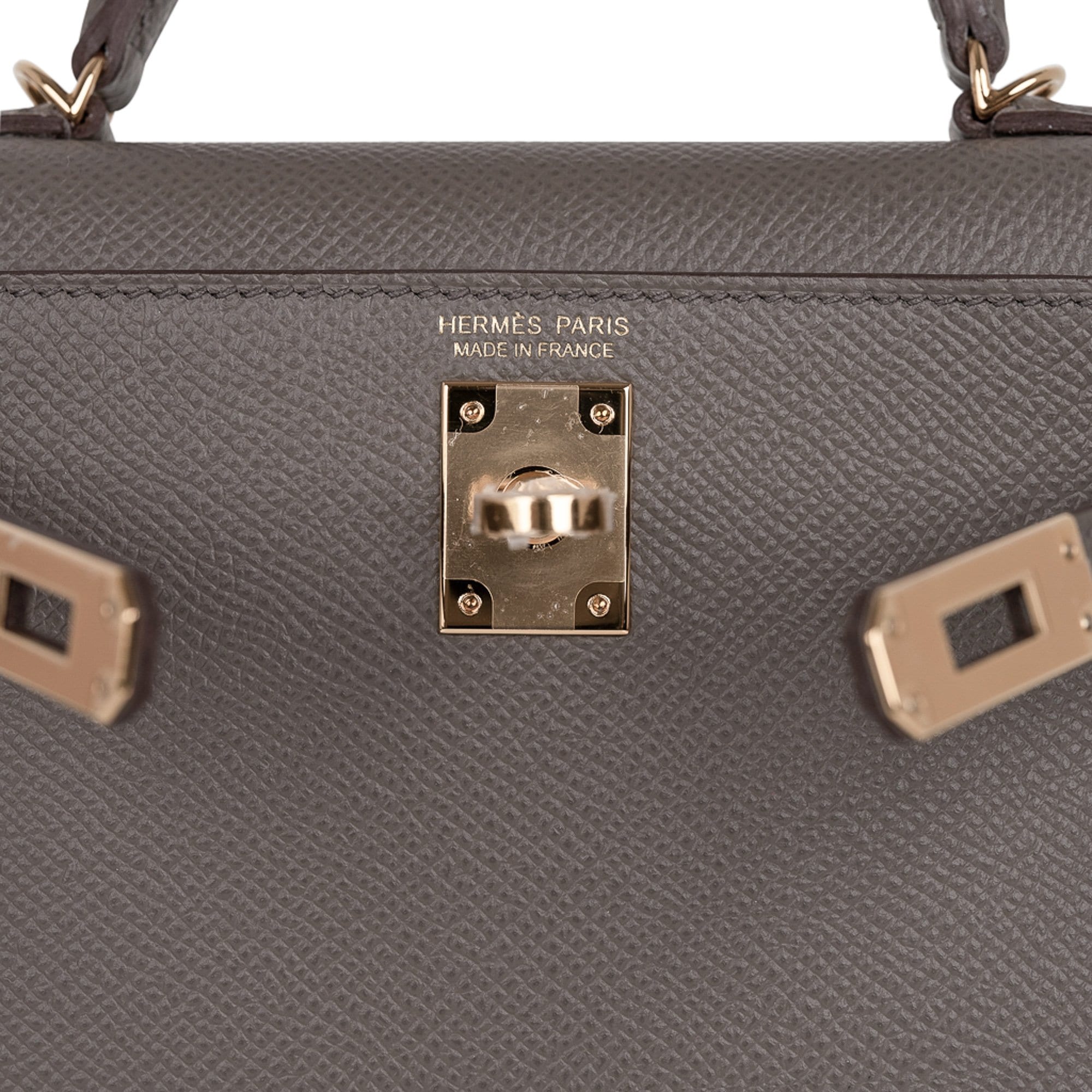 Hermes Kelly 20 Mini Sellier Bag Etain Epsom Leather Gold Hardware