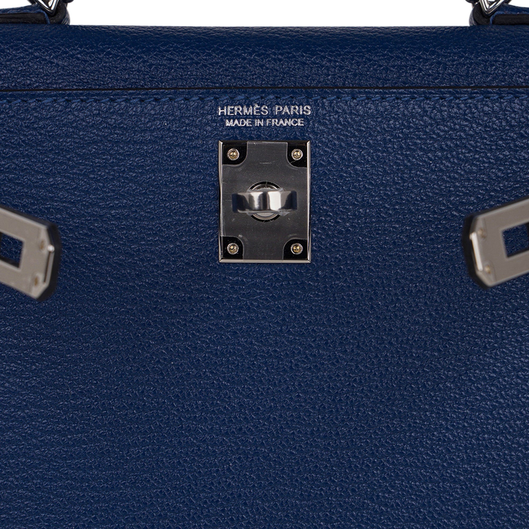 HERMÈS HSS Special Order Kelly 25 handbag in Gris Perle and Blue