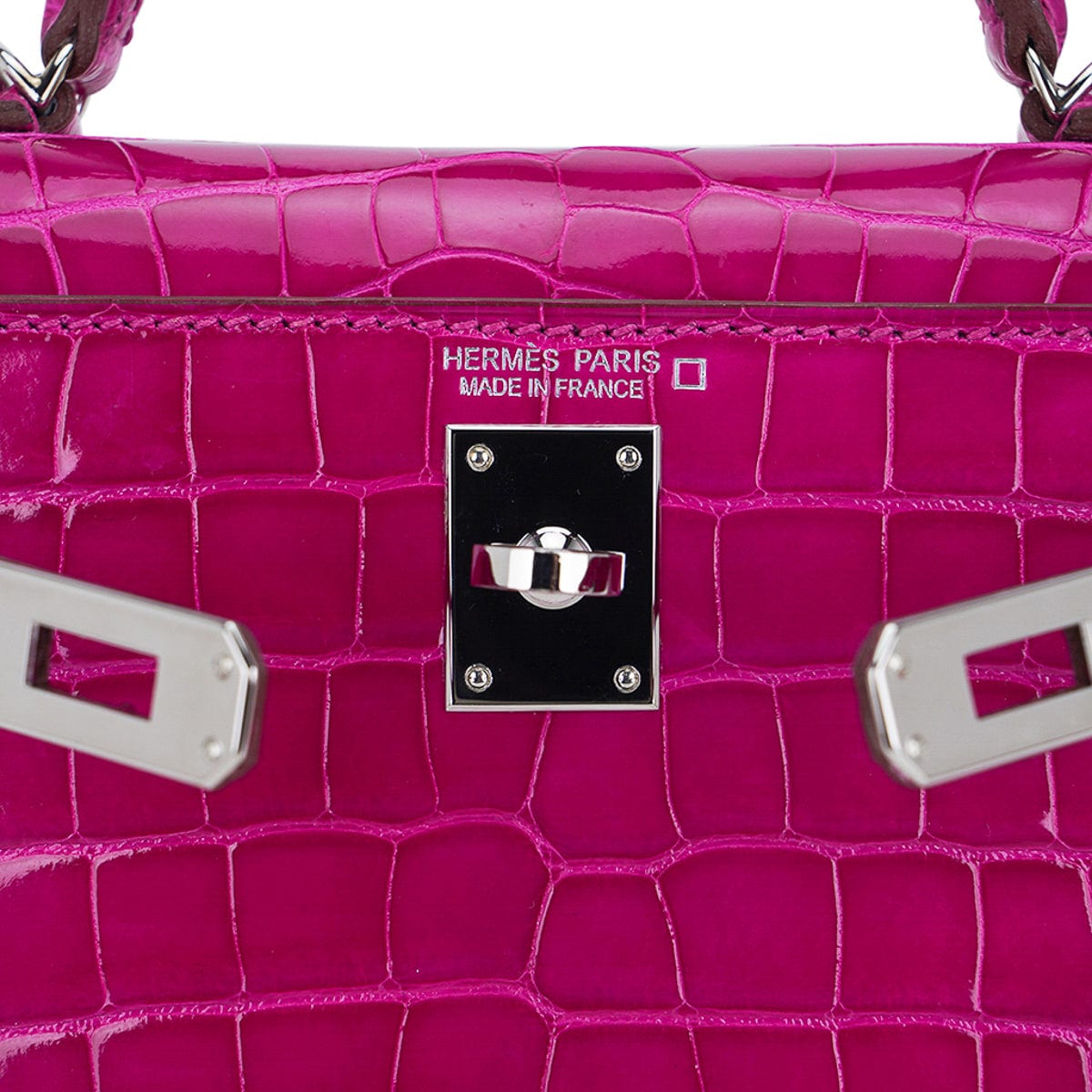 Hermes Rose Scheherazade Shiny Alligator Mini Kelly 20 Bag – The Closet