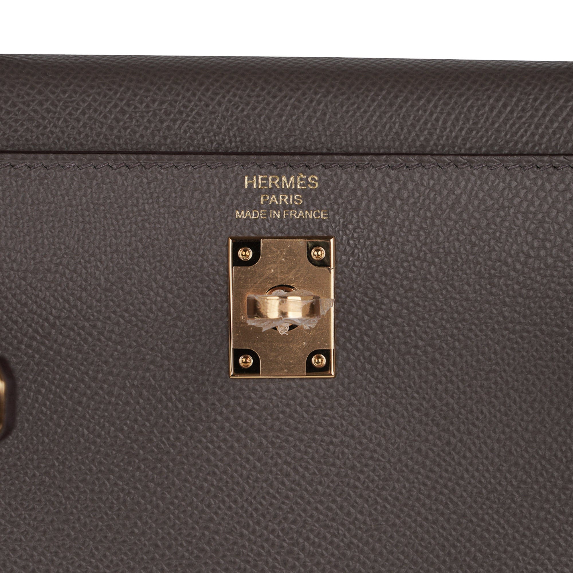 Hermes Kelly 25 Sellier Etain Epsom Palladium Hardware #D