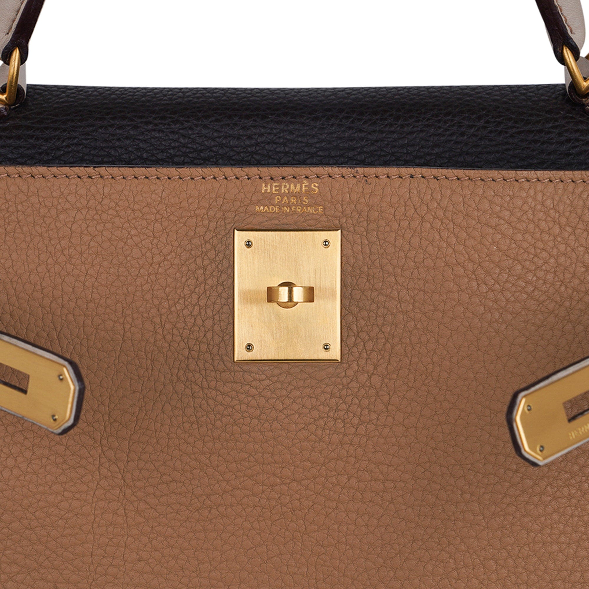 Hermes Limited Edition Kelly 32 Tri-Color Bag Tabac Camel, Ebene, & Pa –  Mightychic