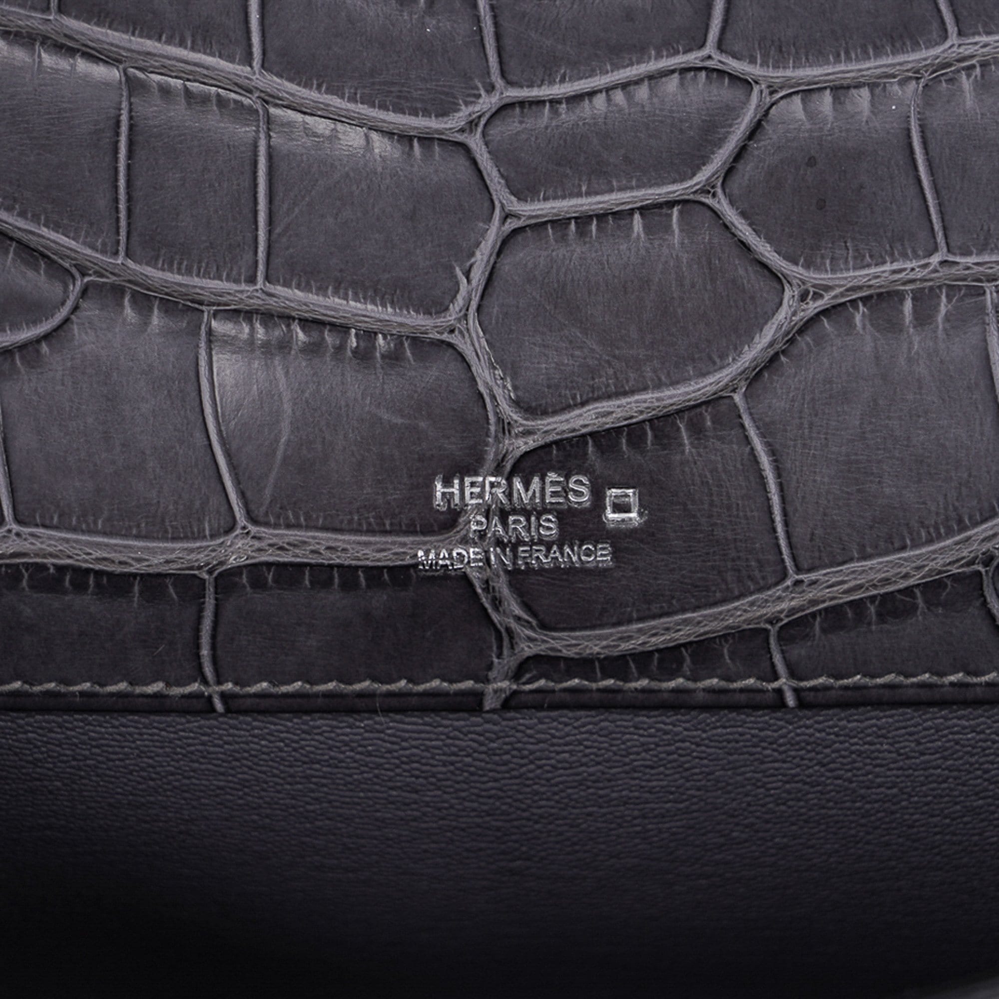 Hermes 32cm Blue Jean Swift Leather and Denim Palladium Hardware