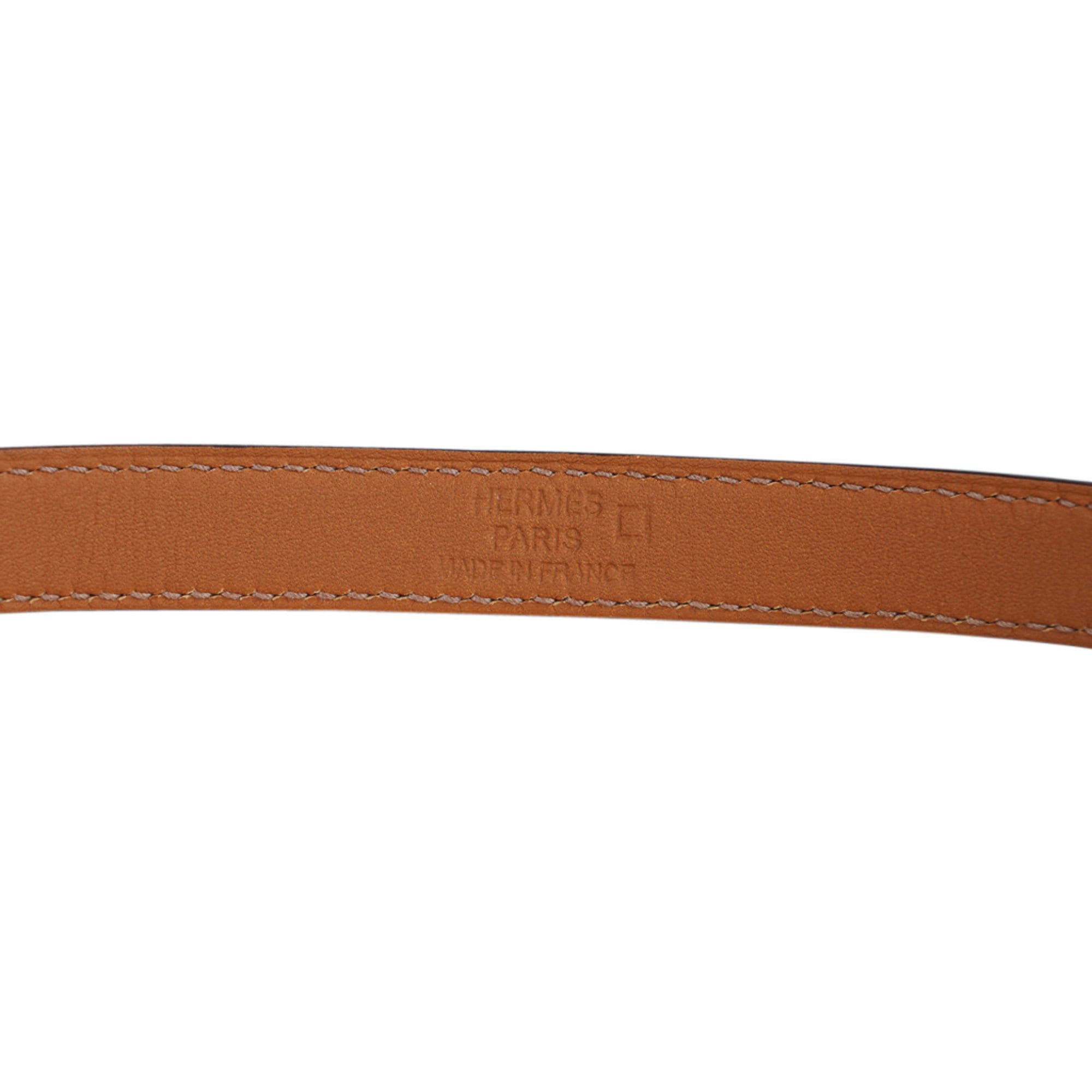 Hermes Extra Small Kelly Triple Tour Leather Bracelet (Orange)