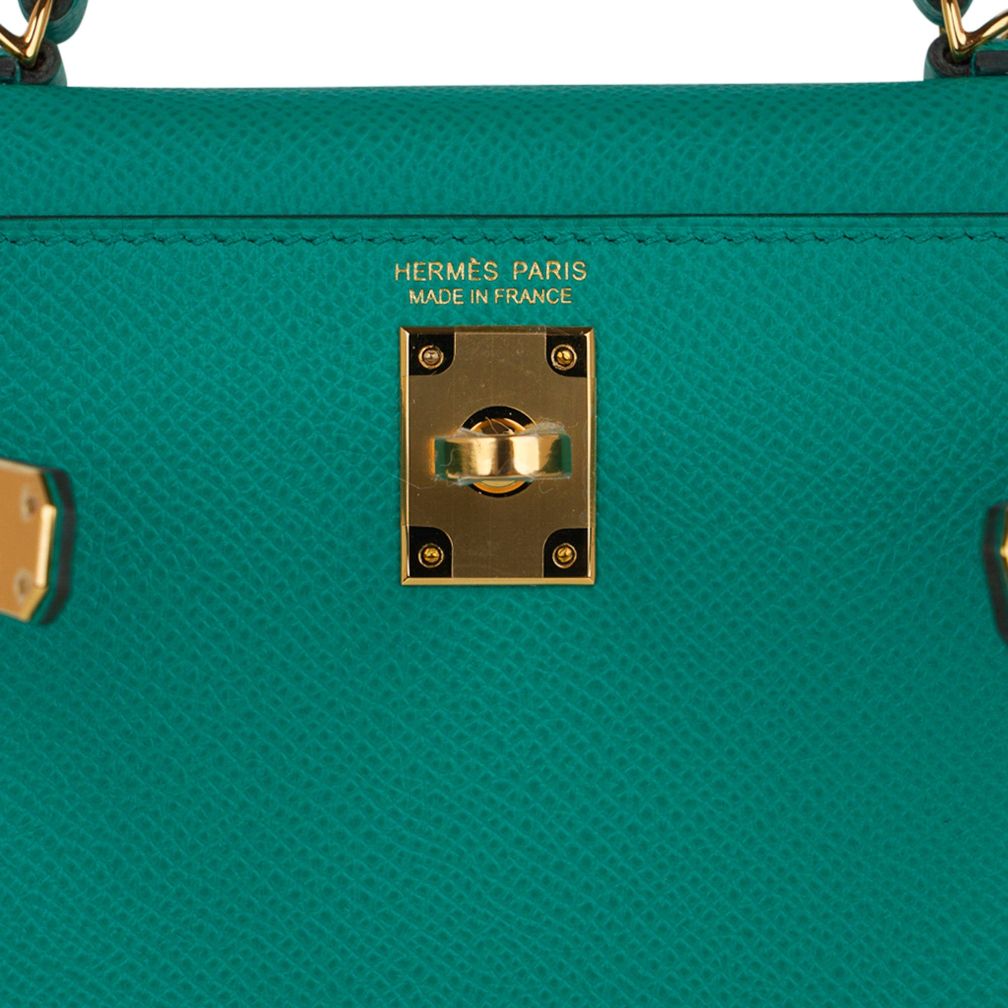 Hermes Kelly 20 Mini Sellier Bag Jade Epsom Leather Gold Hardware