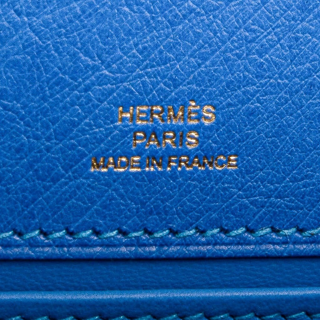 Hermès Bleu de Malte Ostrich Kelly Pochette