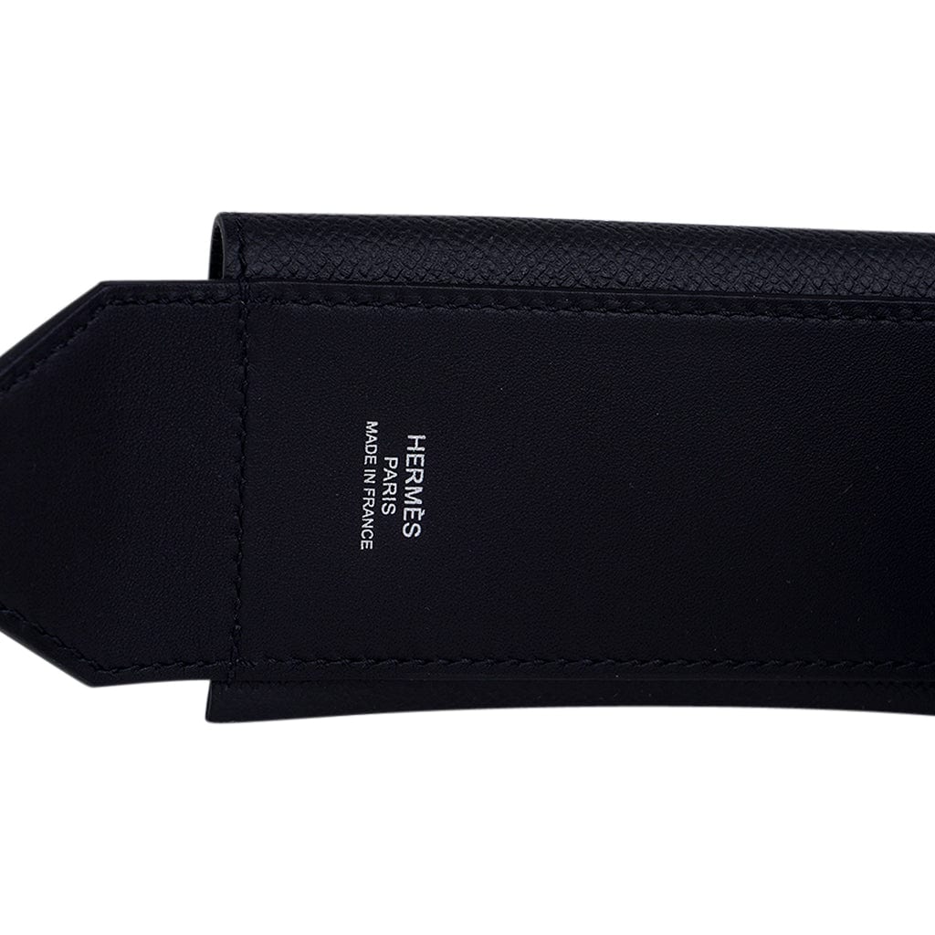 Hermes Sangle Bandolier 50 mm Multi Colour Black Swift Palladium –  Mightychic