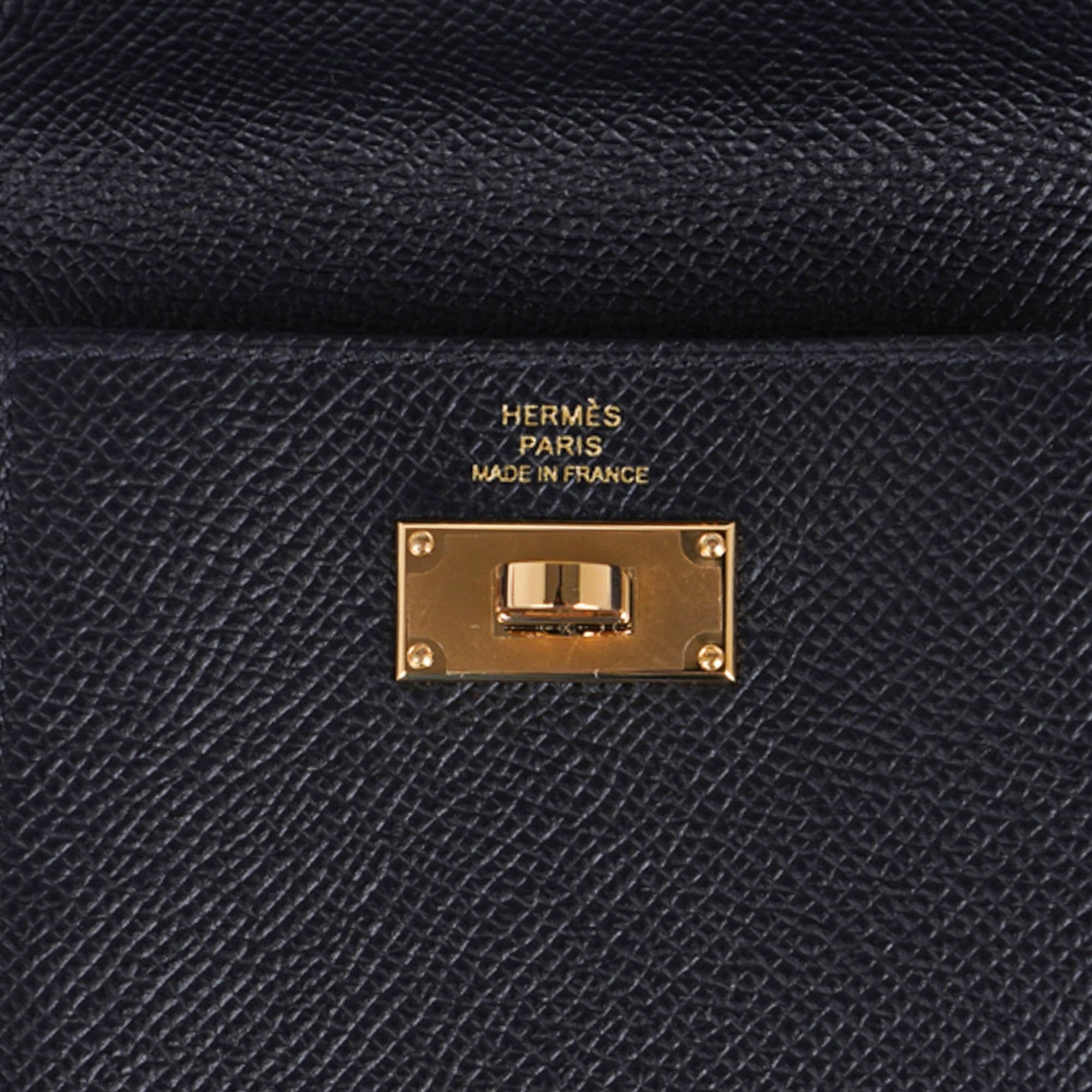 HERMES Epsom Kelly Pocket Compact Wallet Black 1298405