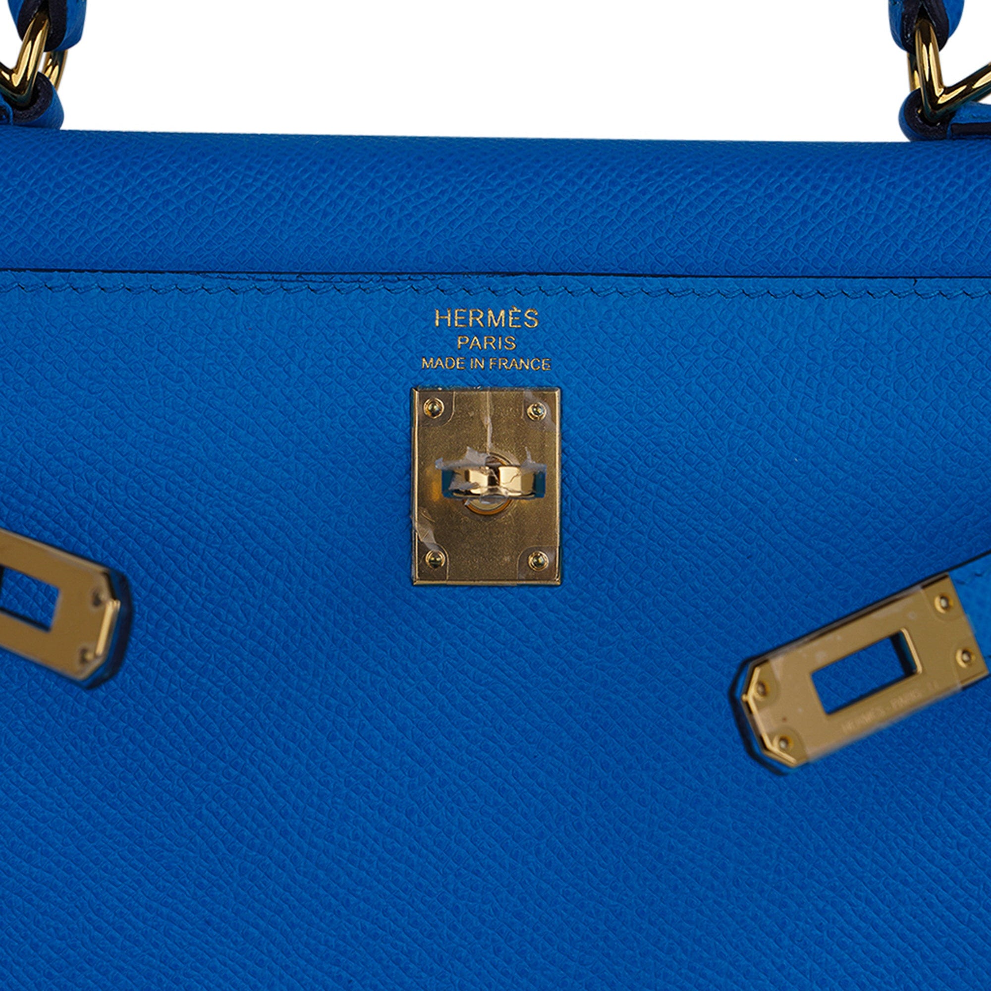 Hermes Kelly 25 Sellier Bleu Brume Epsom Gold Hardware - Vendome Monte Carlo