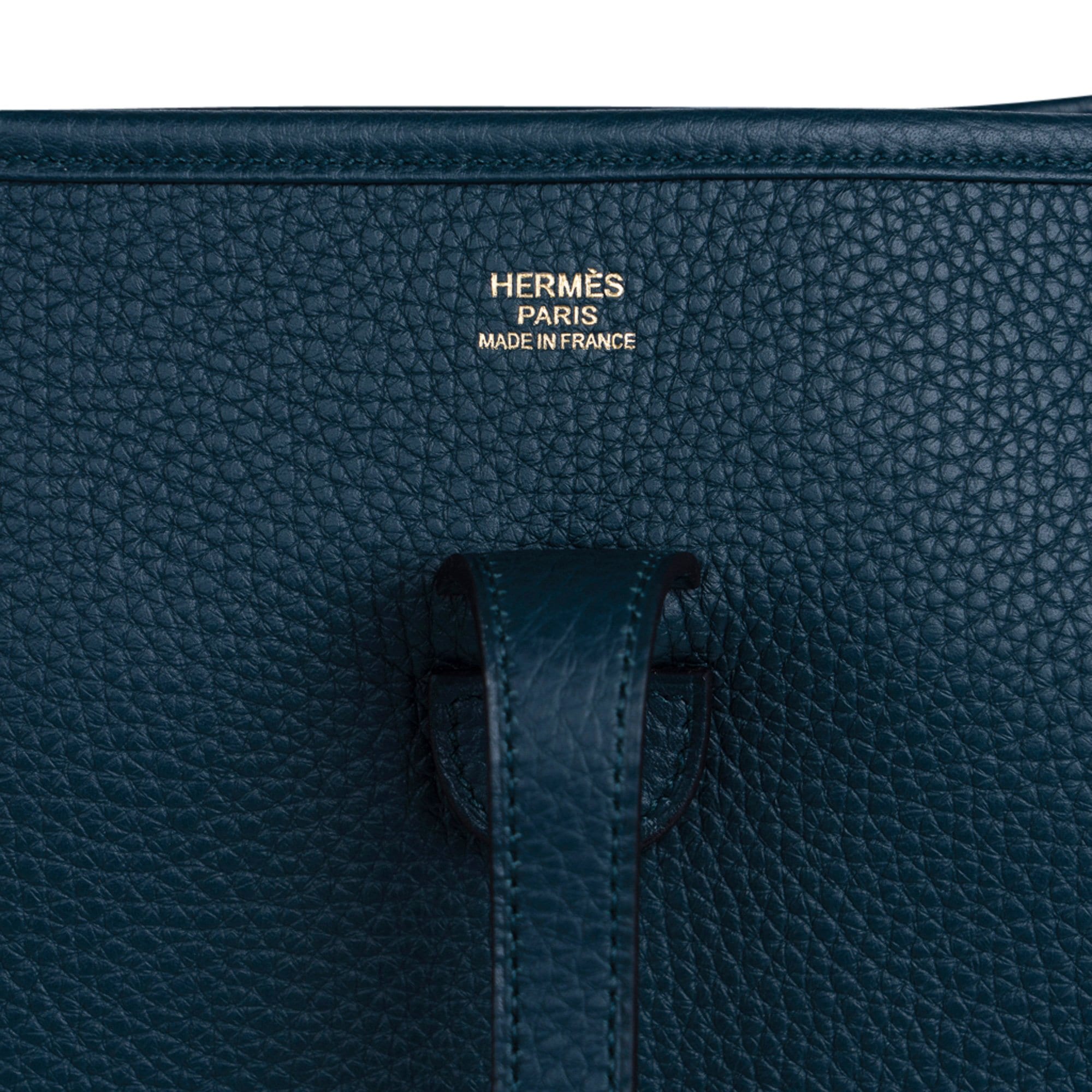Hermes Evelyne PM Bag Vert Cypress Clemence Gold Hardware New w/Box
