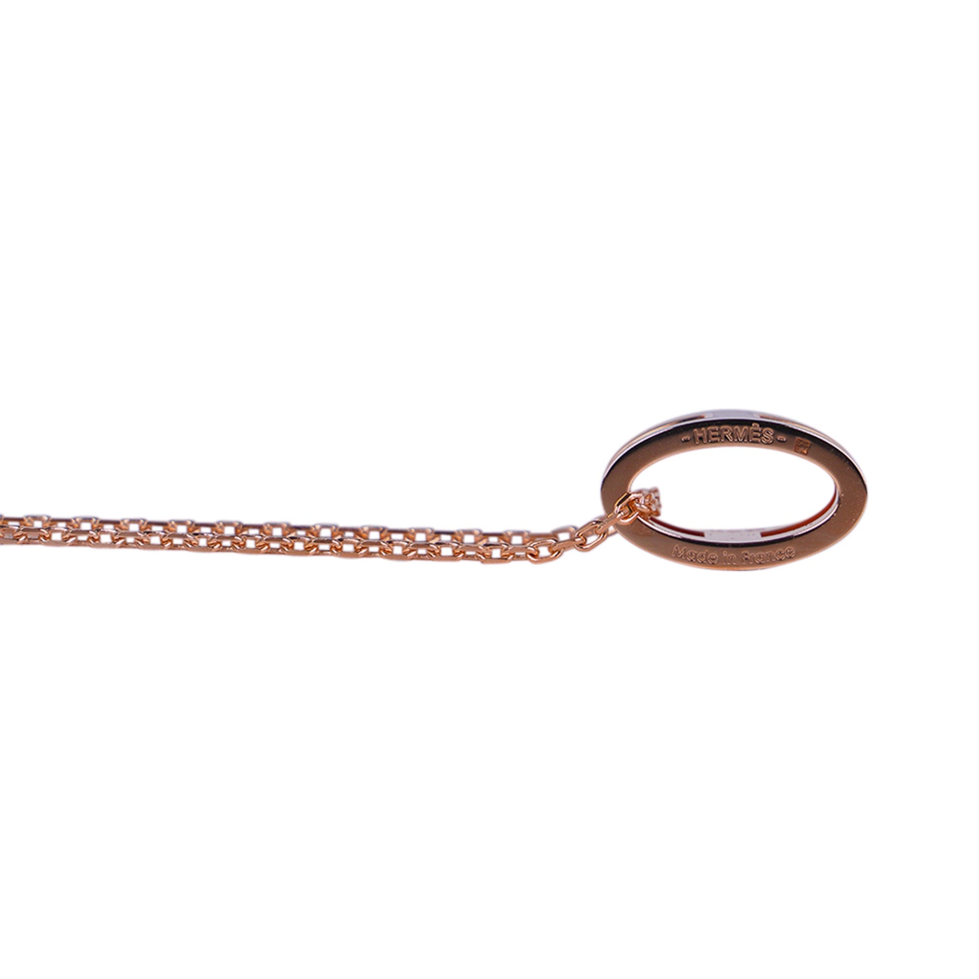 CELINE Logo Circle Pendant Gold Plated Chain Necklace 22cm