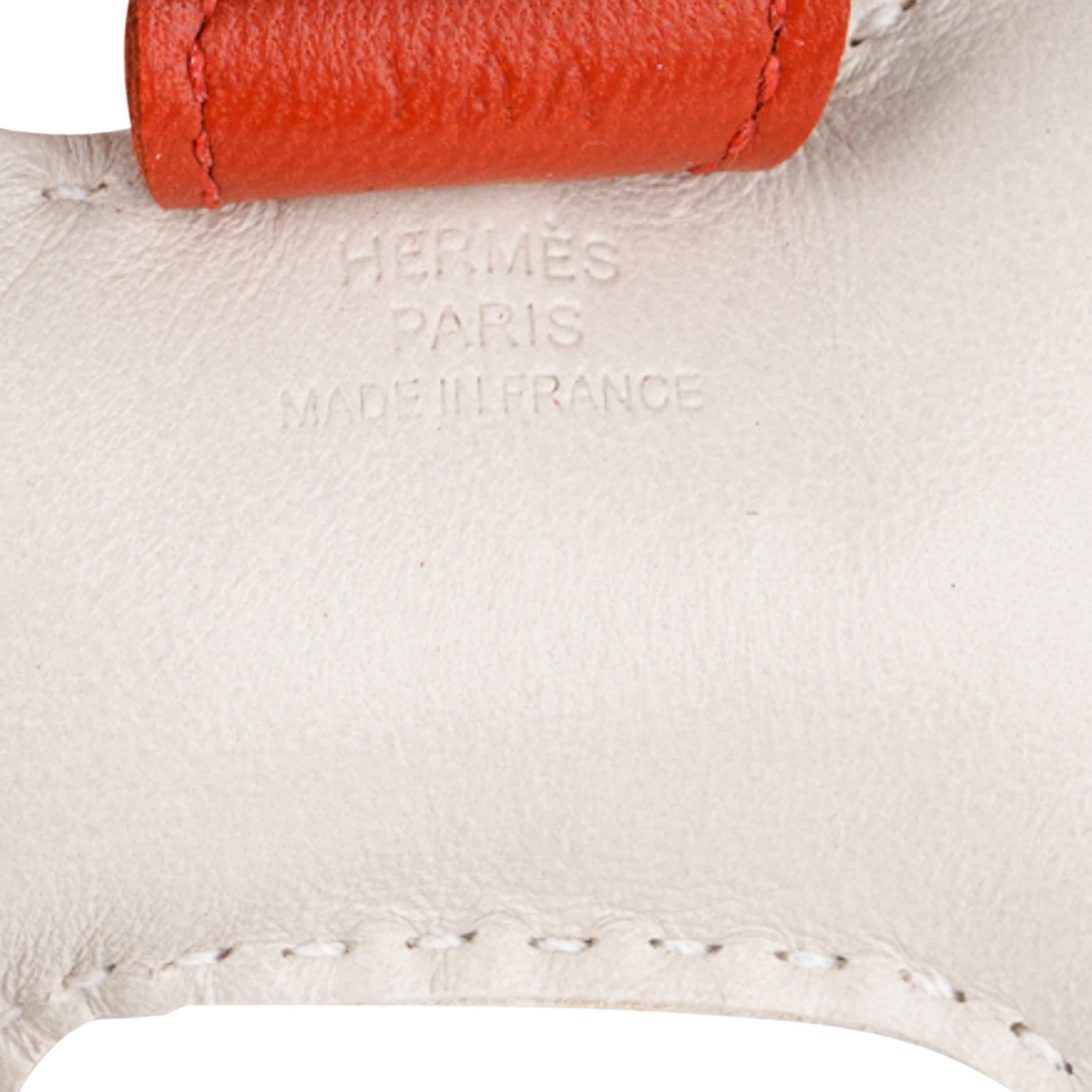 Hermes Rodeo PM Bag Charm Craie / Sesame / Cornaline New For Sale at 1stDibs
