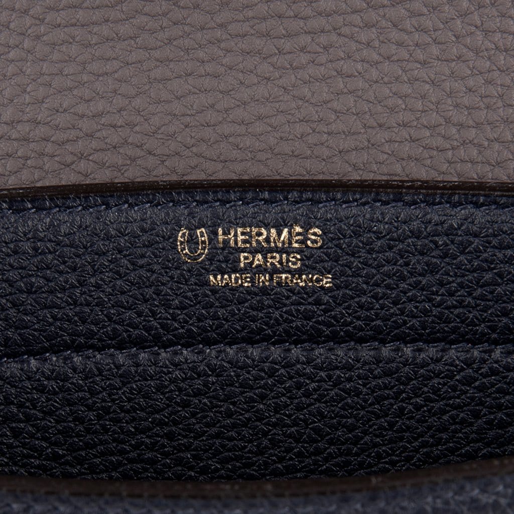 Hermes Sac A Depeche 27 Bag HSS Electric Blue / Rose Jaipur Epsom Gold New  w/Box