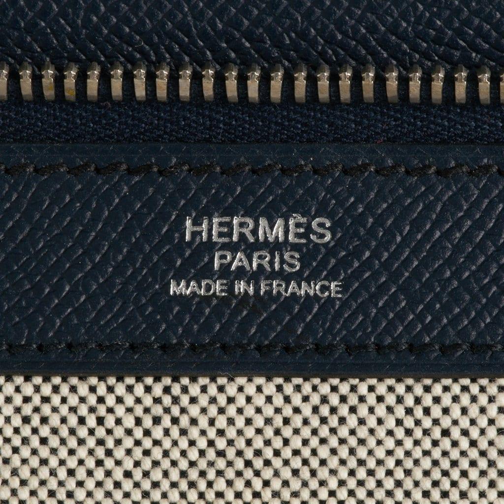 Hermes Men's Serviette 57 Briefcase Bleu Indigo Epsom Palladium New w/Box