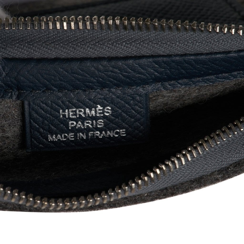 Hermes Toodoo Mini Colorblock Change Purse in Grey / Purple / Black New w/Box