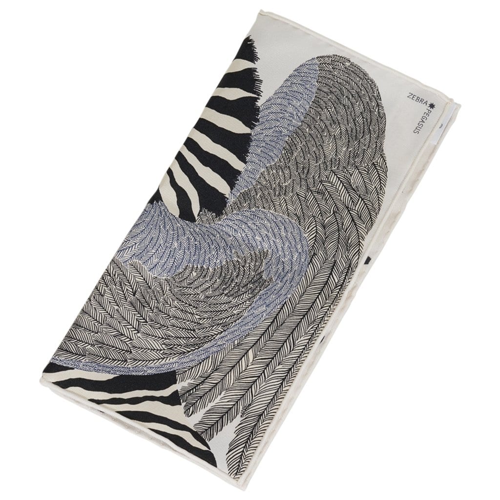 Hermes Scarf Nano Zebra Pegasus Noir / Blanc New w/Box