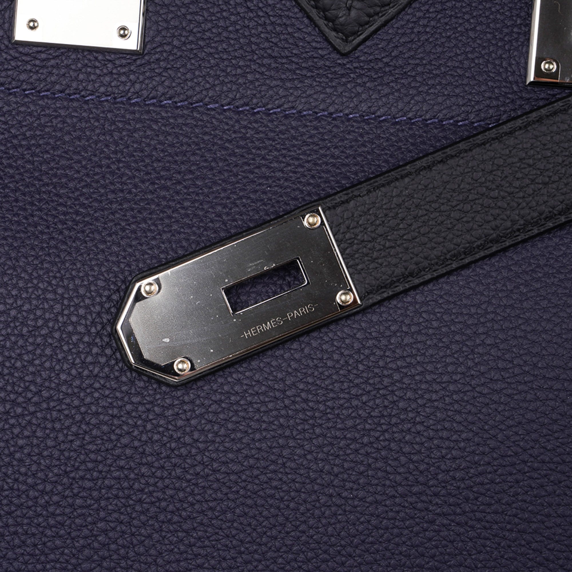 Hermes HAC 50 Birkin Bag Black Palladium Hardware Togo Leather