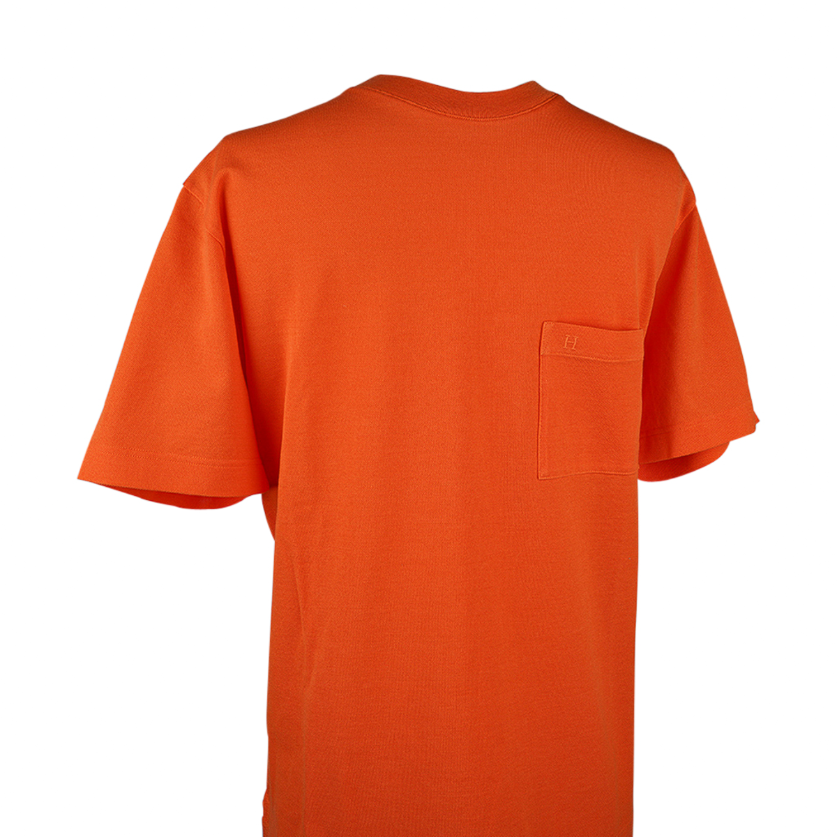 Hermes Men's T-Shirt Crewneck Ras du Cou Orange M