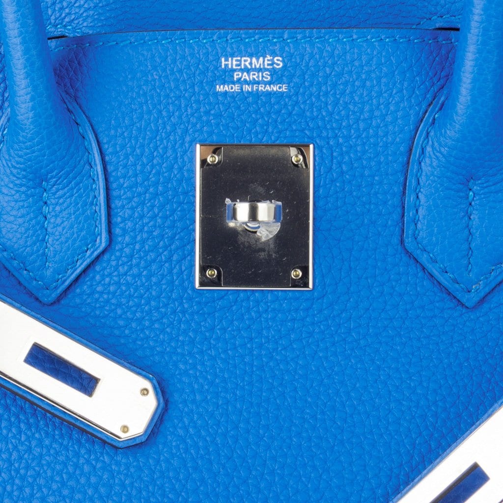 Hermes Verso Birkin 30 Bag Blue Zanzibar & Malachite Togo Leather