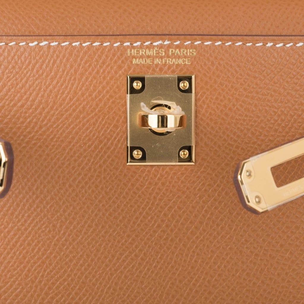 Hermes Mini Kelly 20 Sellier Gold Bag Epsom Gold Hardware – Mightychic