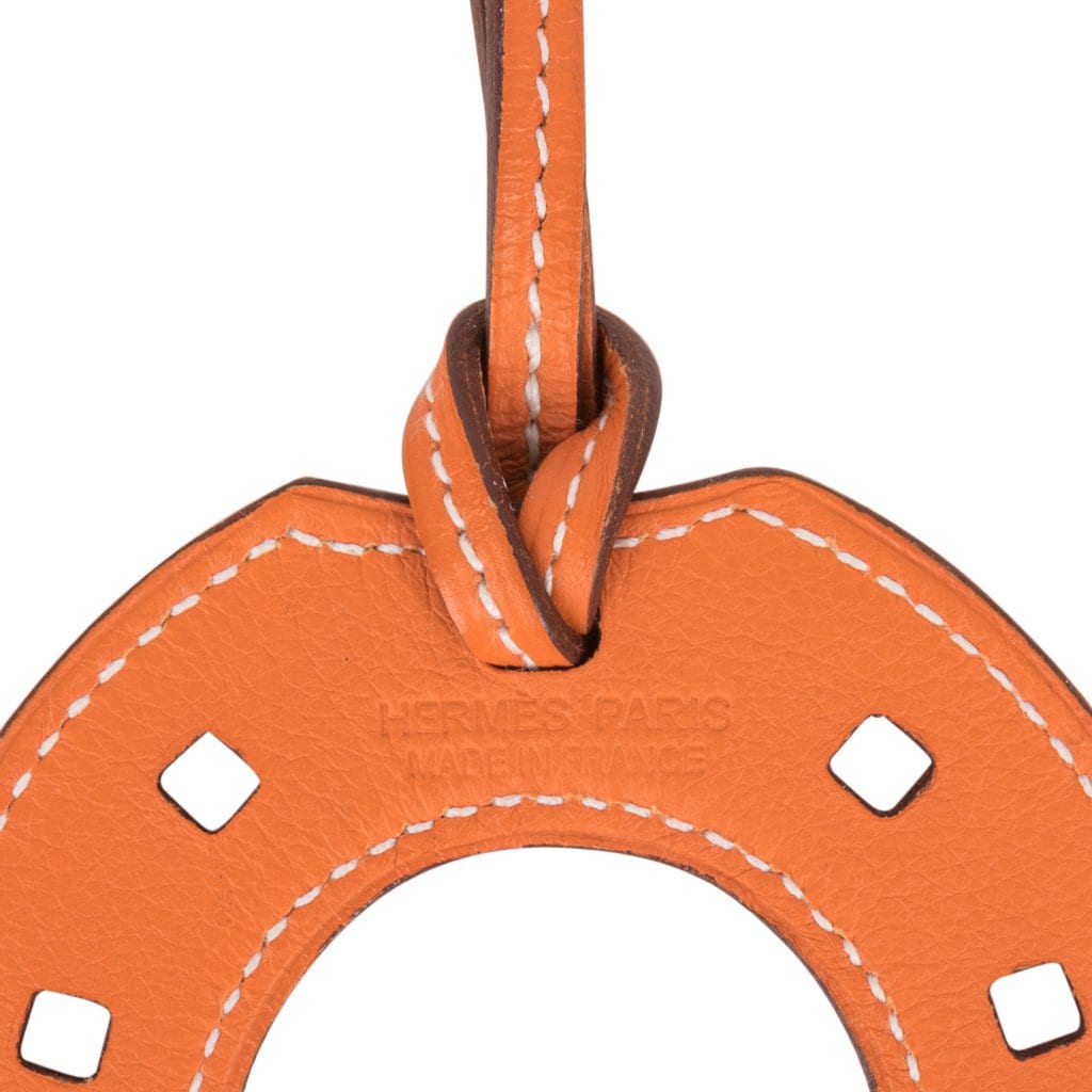 Hermes Red & Orange Leather Rodeo Fringed Bag Charm Hermes