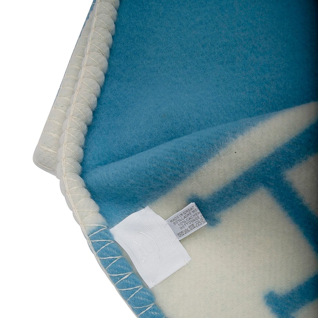 Hermès Bleu Glacier Wool Adada Avalon Baby Blanket, myGemma