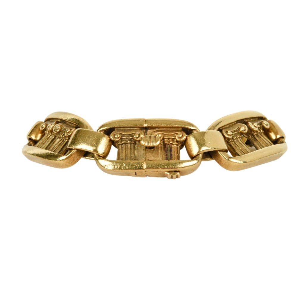 Barry Kieselstein-Cord 18K Signature Green Gold Bracelet Links Column Pompeii Vintage - mightychic