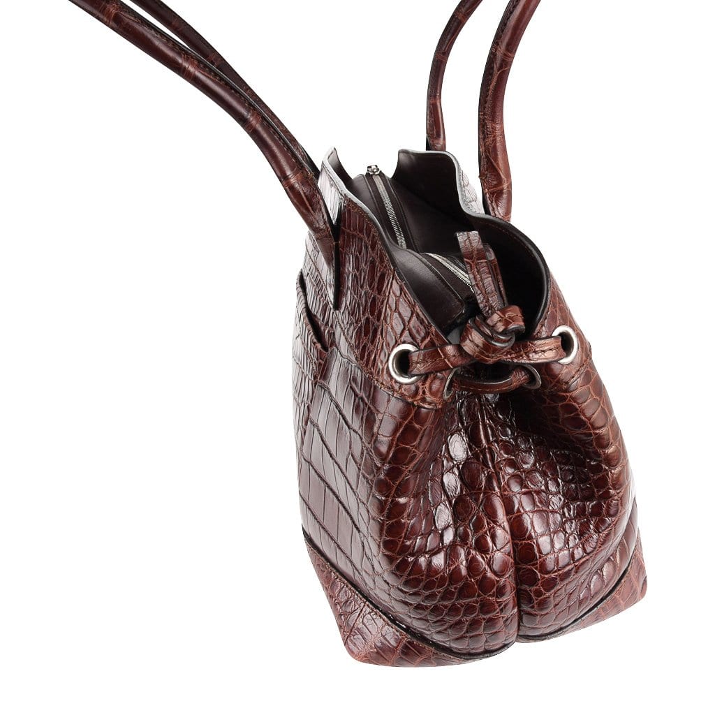 Brunello Cucinelli Bag Luxurious Exclusive Rich Brown Crocodile Tote