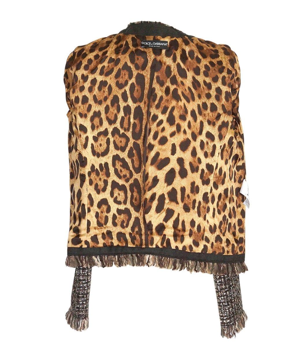Dolce&Gabbana Jacket Luxurious Fantasy Tweed Velvet Details 44 / 10 - mightychic
