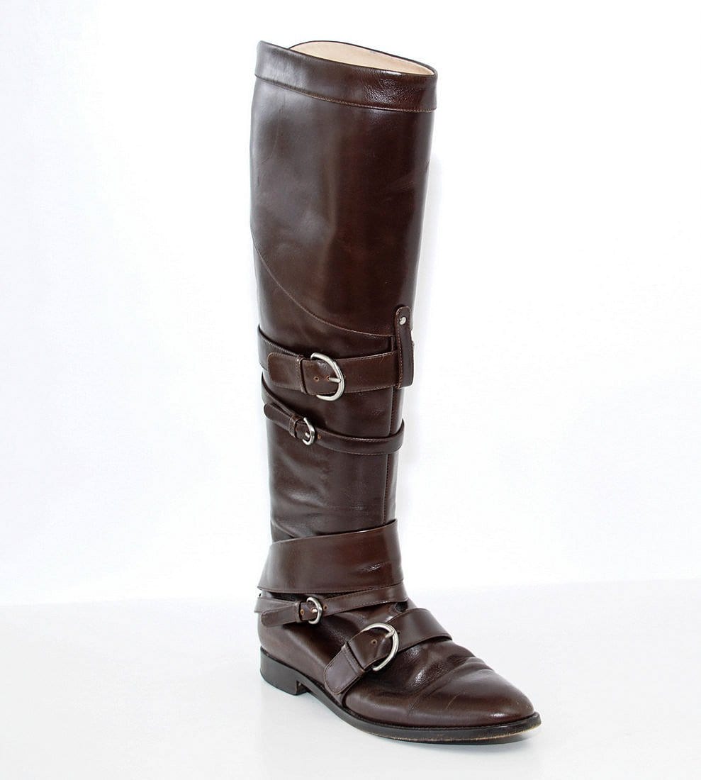 Jean Paul Gaultier Boot Riding Influence Knee High Brown  39 / 9 - mightychic