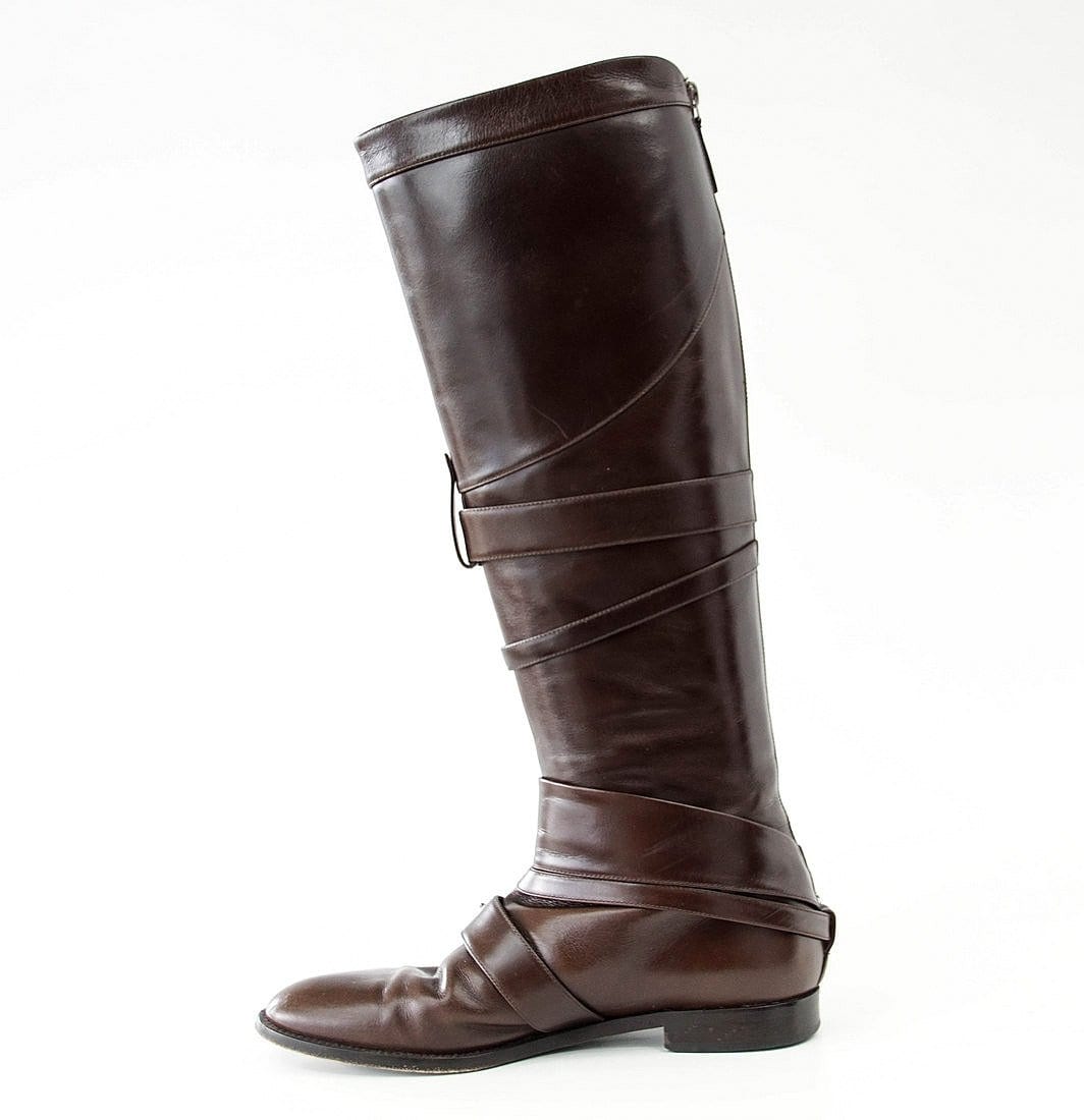Jean Paul Gaultier Boot Riding Influence Knee High Brown  39 / 9 - mightychic