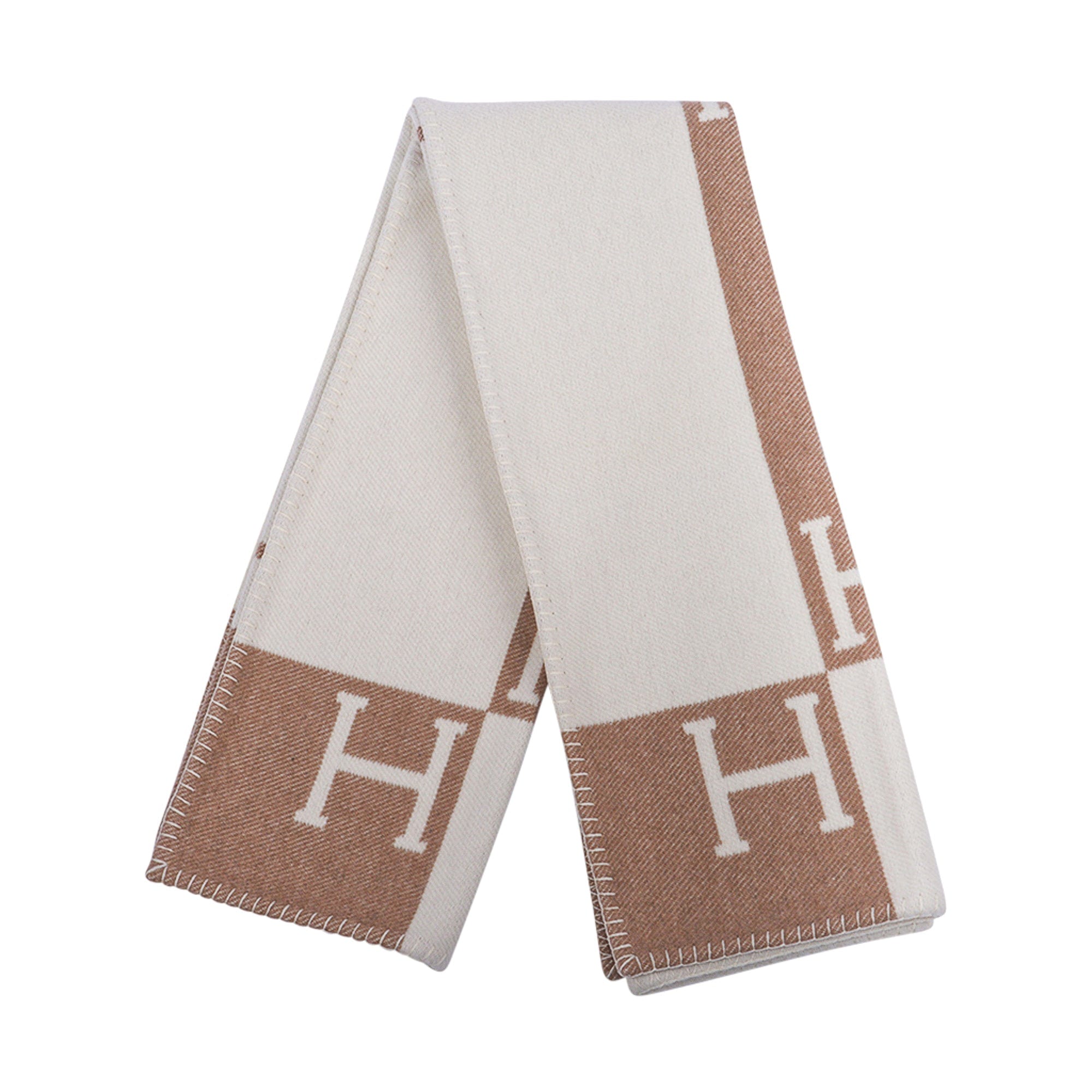 Hermes Avalon Baby Blanket Noisette Moyen / Blanc New – Mightychic