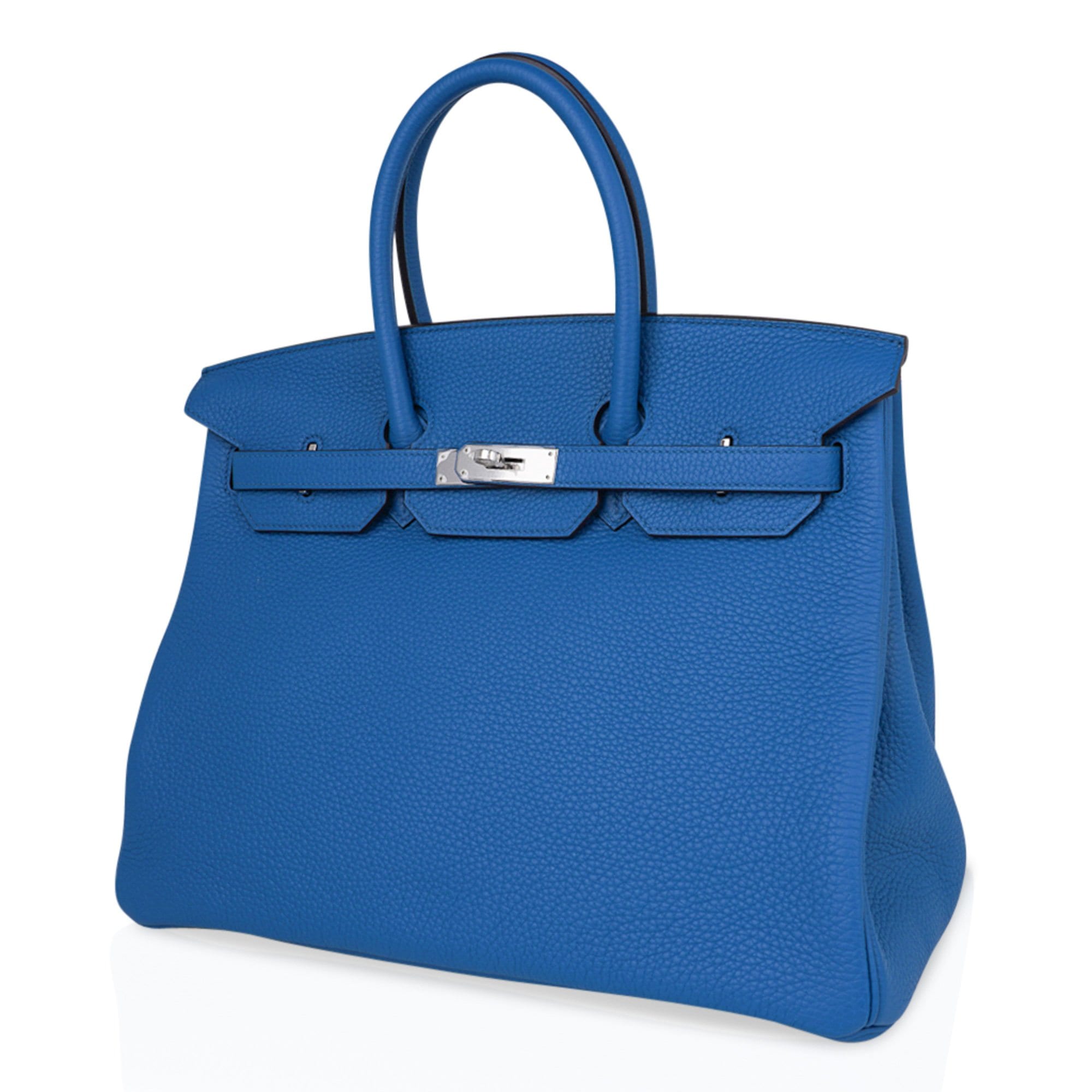 Hermes Birkin 35 Bag Bleu de France Palladium Hardware Togo Leather