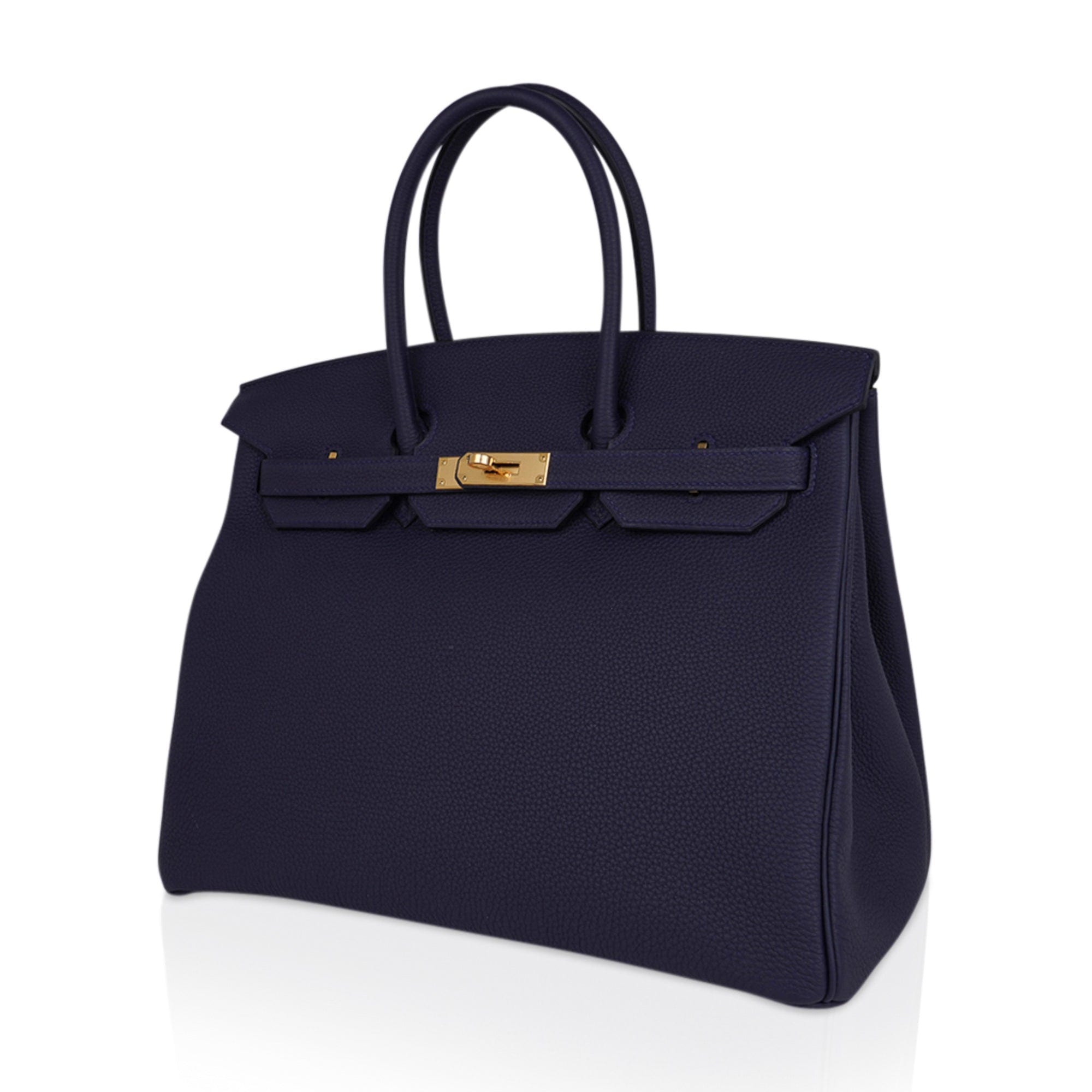 Hermès Birkin 35 cm Handbag in Navy Blue Togo Leather