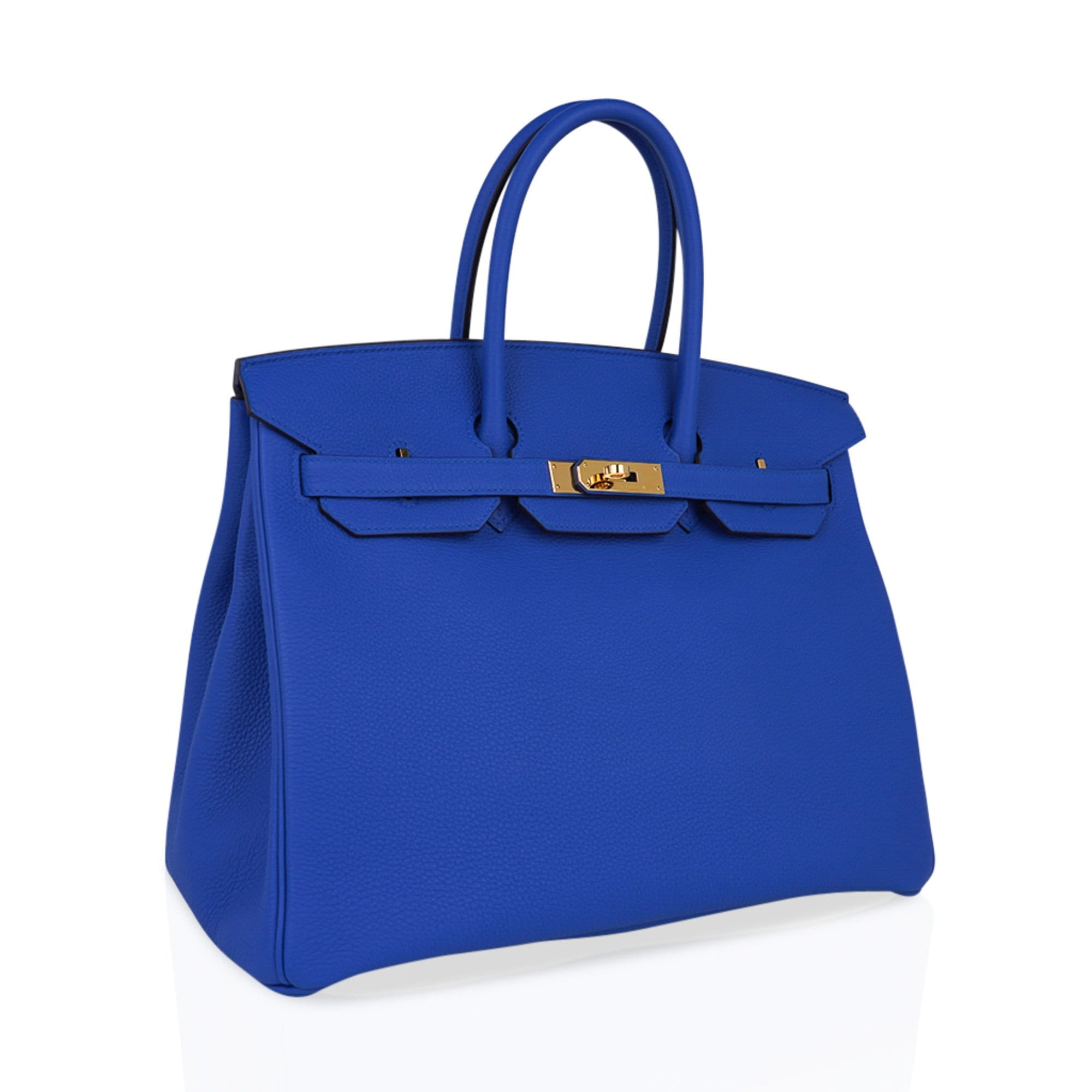 Hermes Birkin bag 35 Blue nuit Togo leather Gold hardware