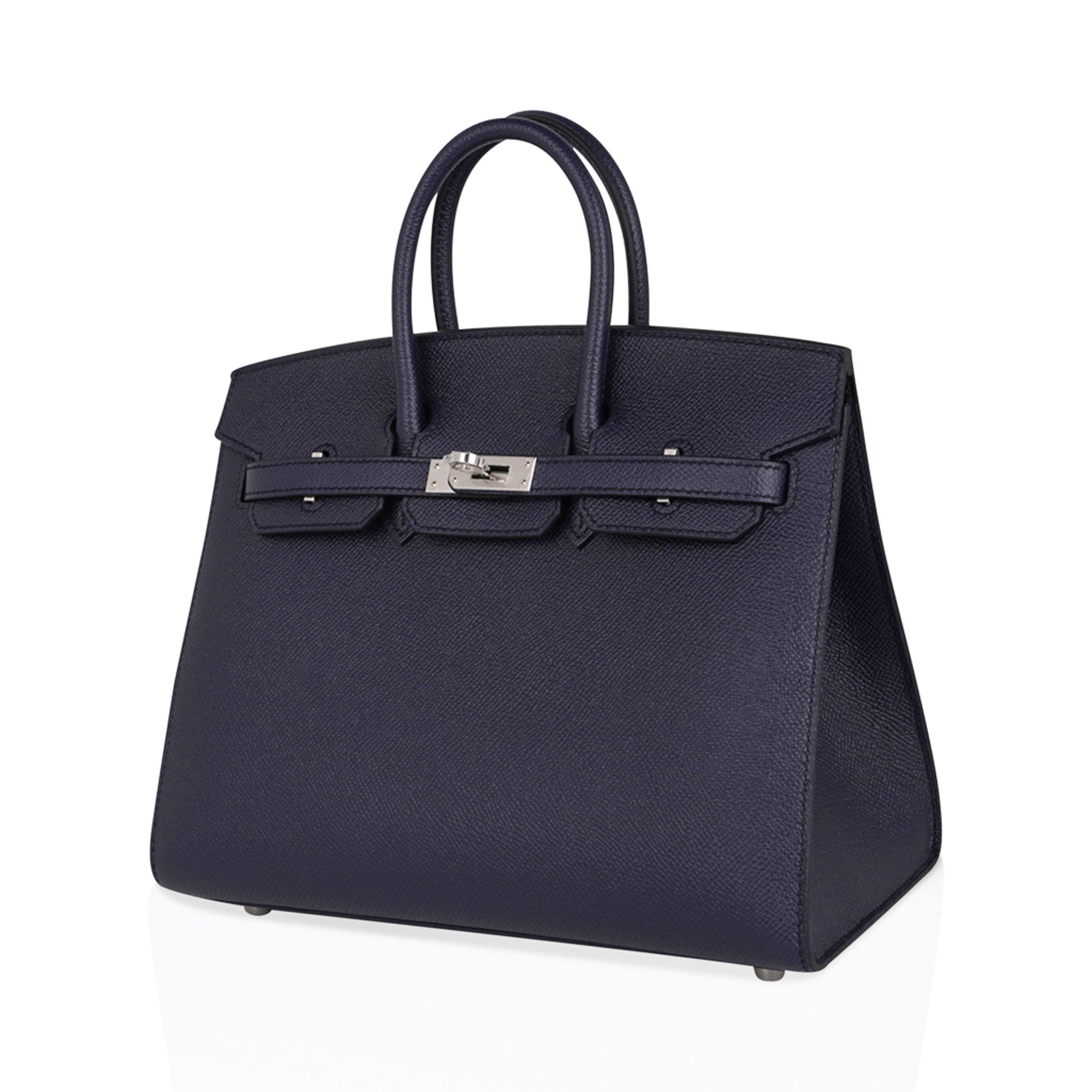 Hermes Birkin Sellier 25 Bag Bleu Indigo Palladium Hardware Epsom Leather New w/Box